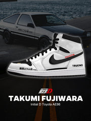 Takumi Fujiwaras AE86 V.1 Custom High-Top Sneakers