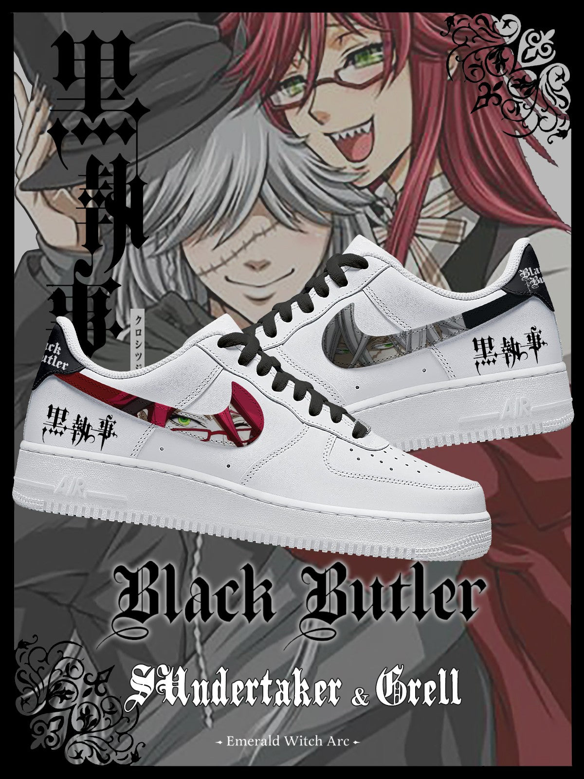 Undertaker und Grell V.2 Custom Air-Style Sneakers