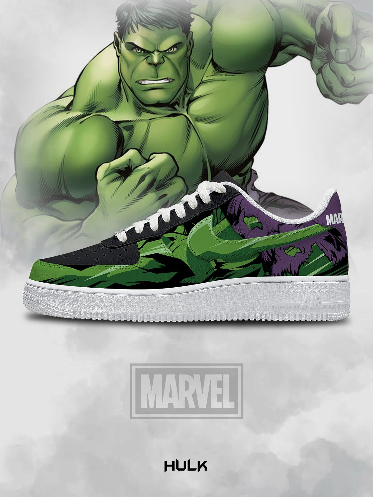 Zapatillas deportivas personalizadas estilo aire Hulk V.1