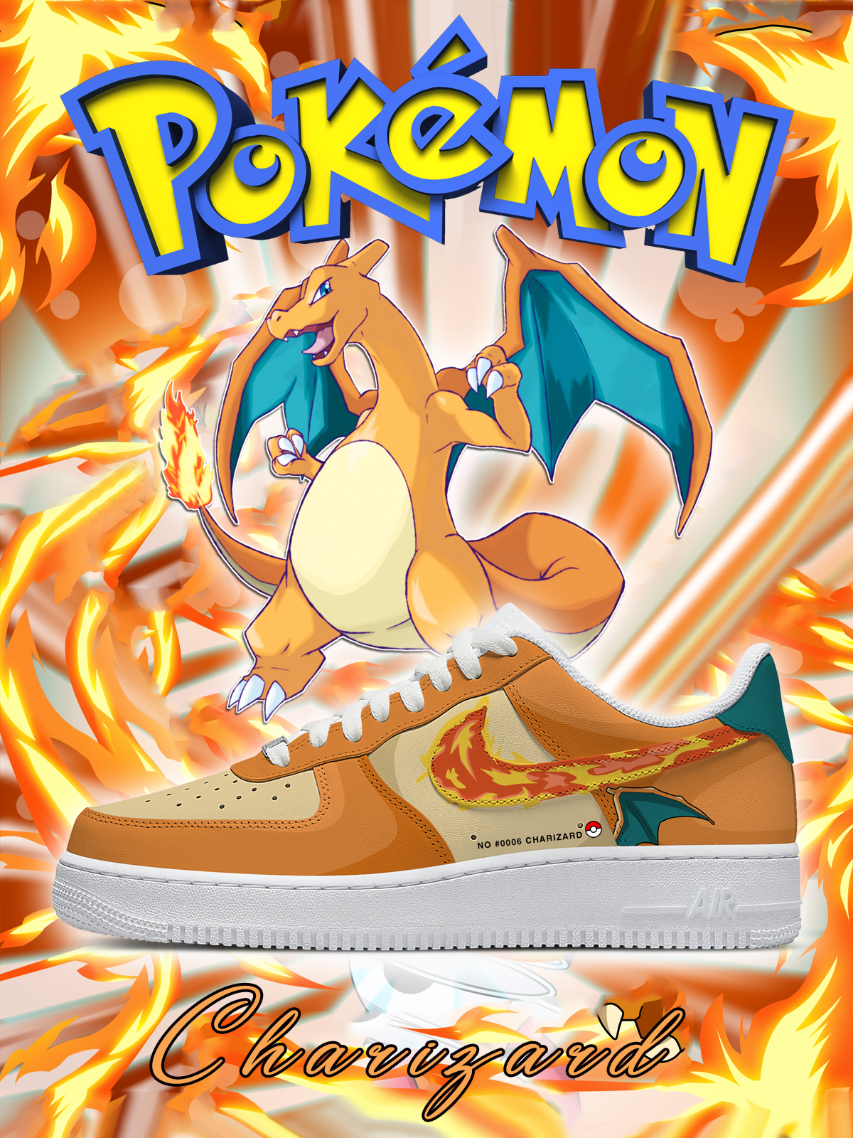 Nr. 0006 Charizard Style 2 Custom Air-Style Sneakers