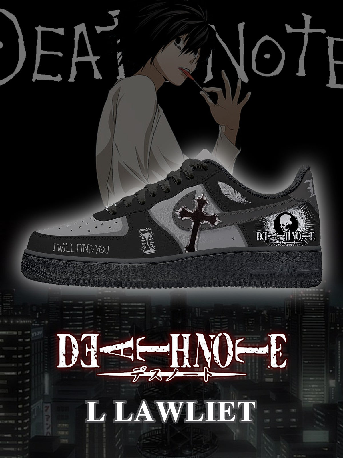 L Lawliet V.2 Custom Air-Style Sneakers