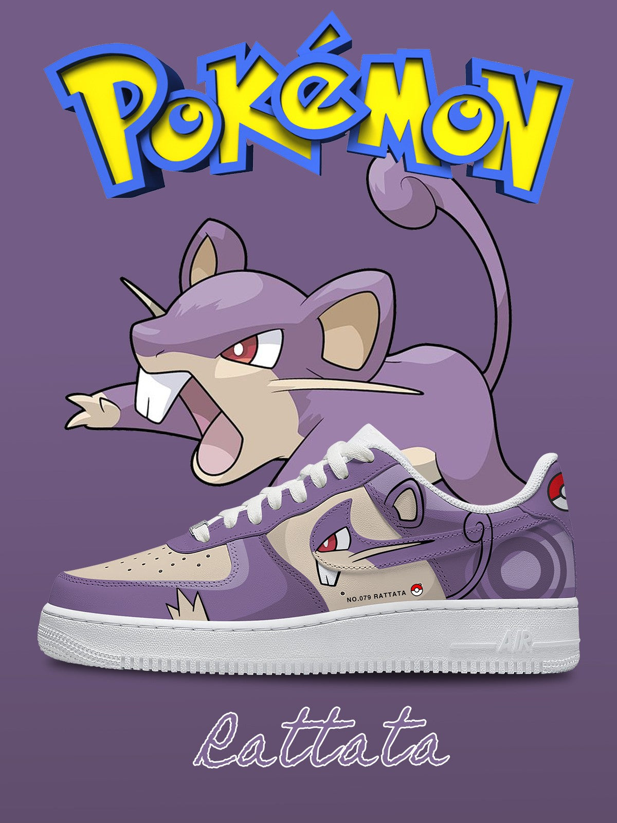 Zapatillas deportivas estilo Air personalizadas Rattata V.2