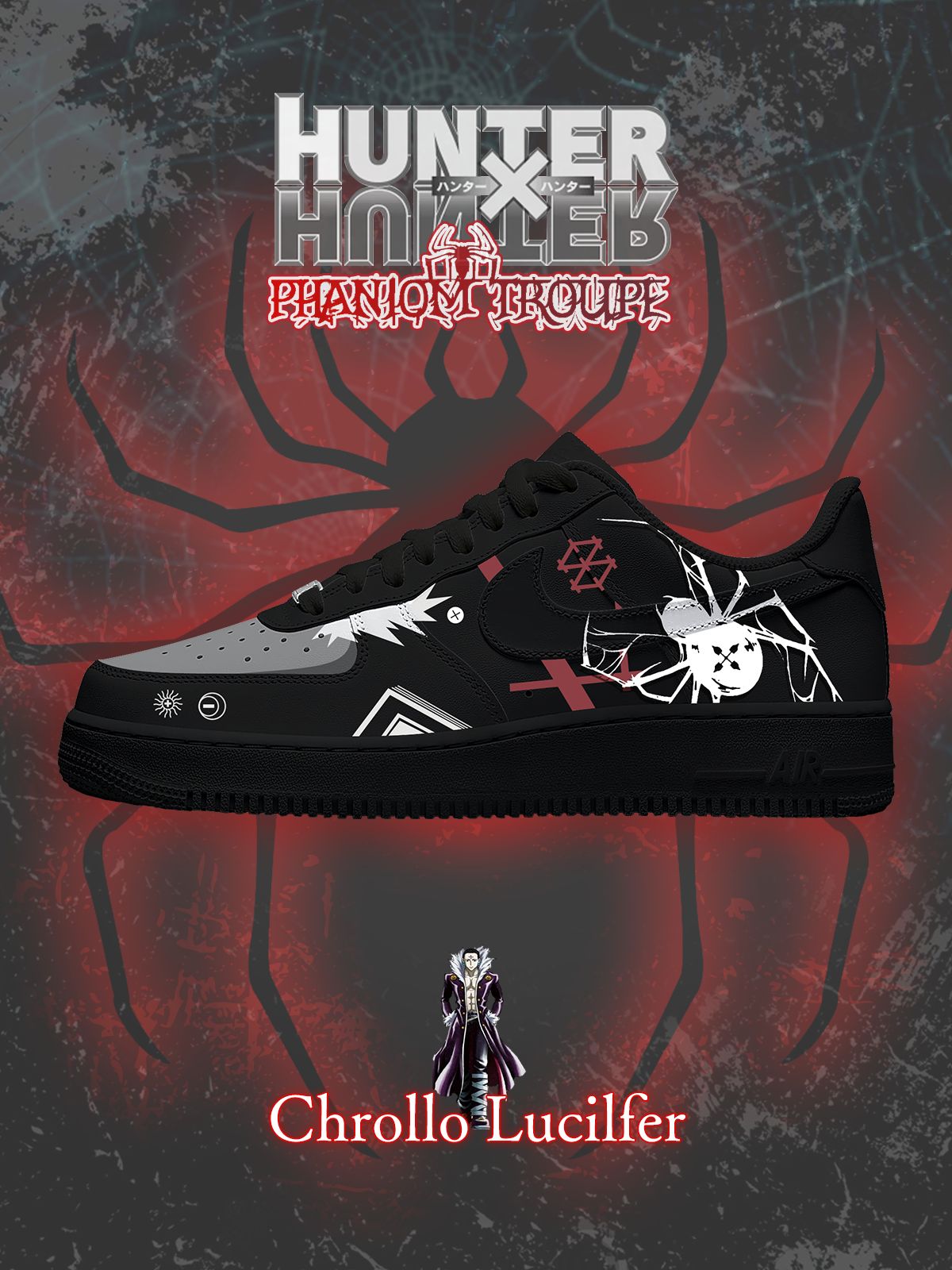 Chrollo Lucilfer Custom Air-Style Sneakers
