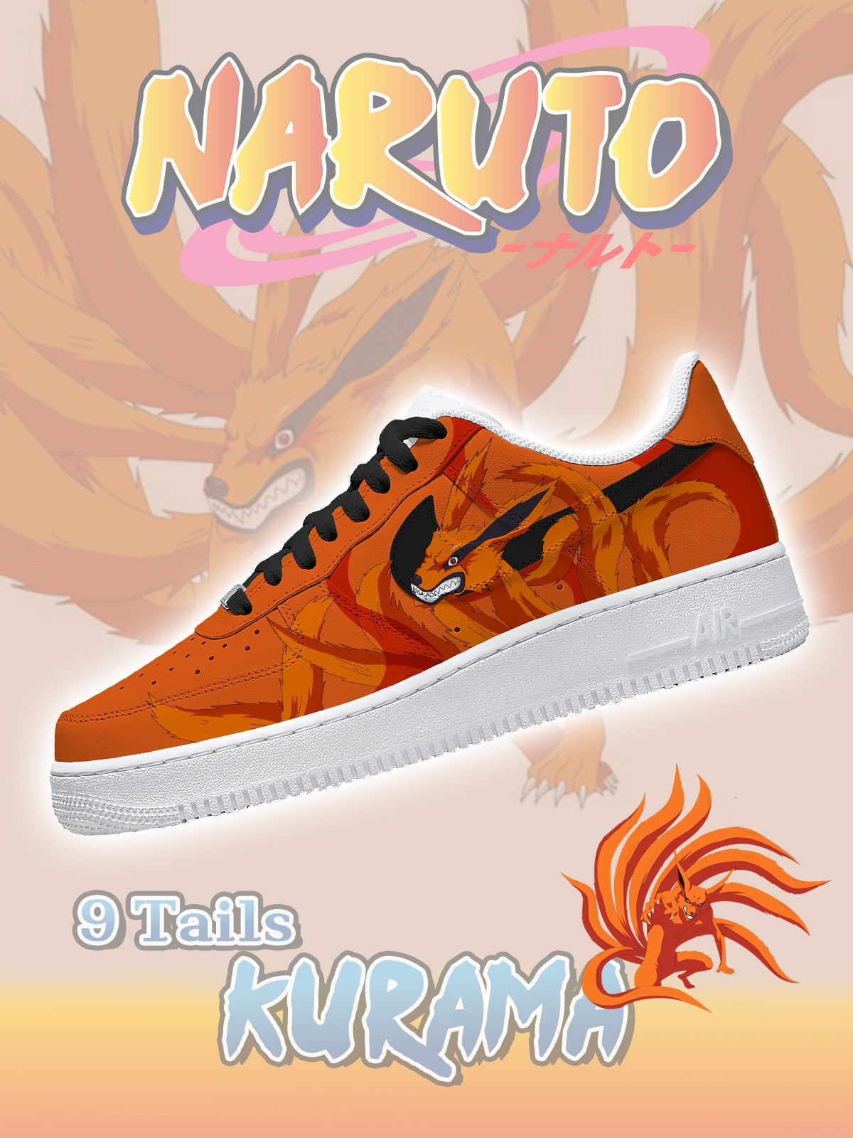 Nine-Tails Kurama Custom Air-Style Sneakers