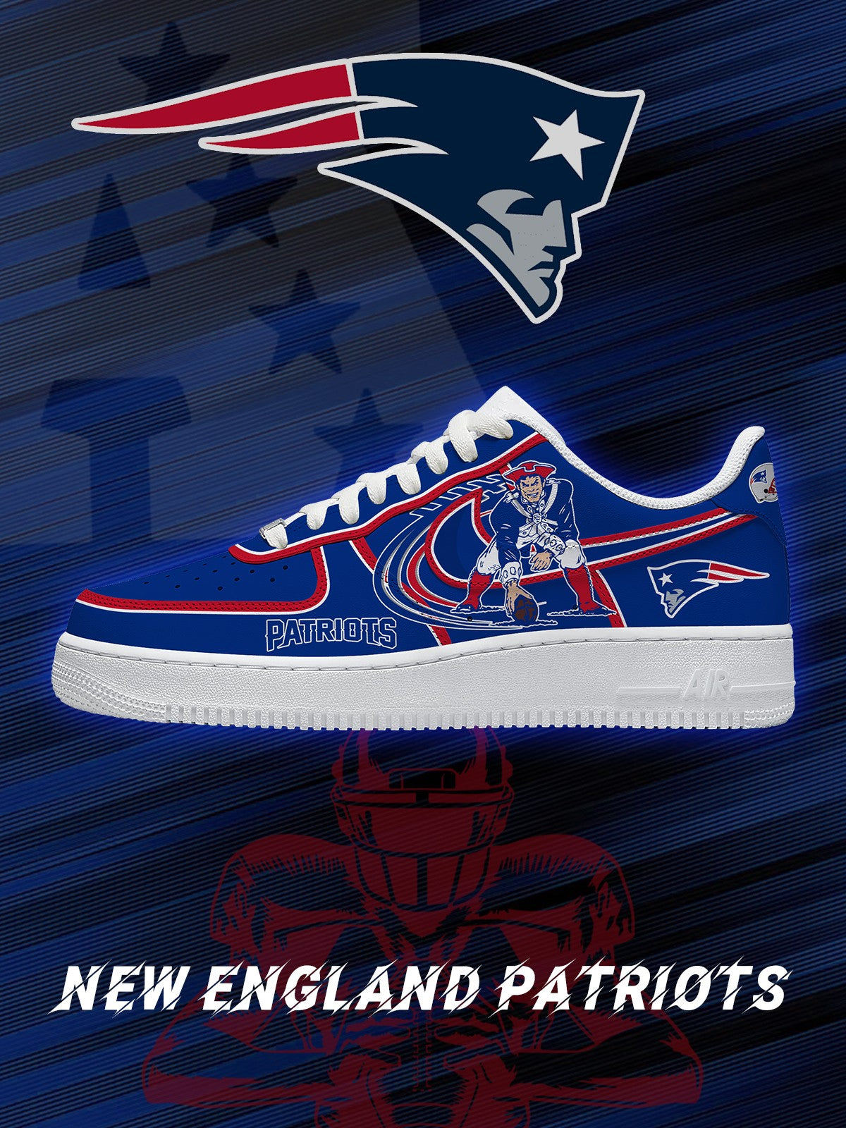 Zapatillas Air-Style personalizadas New England Football V.2