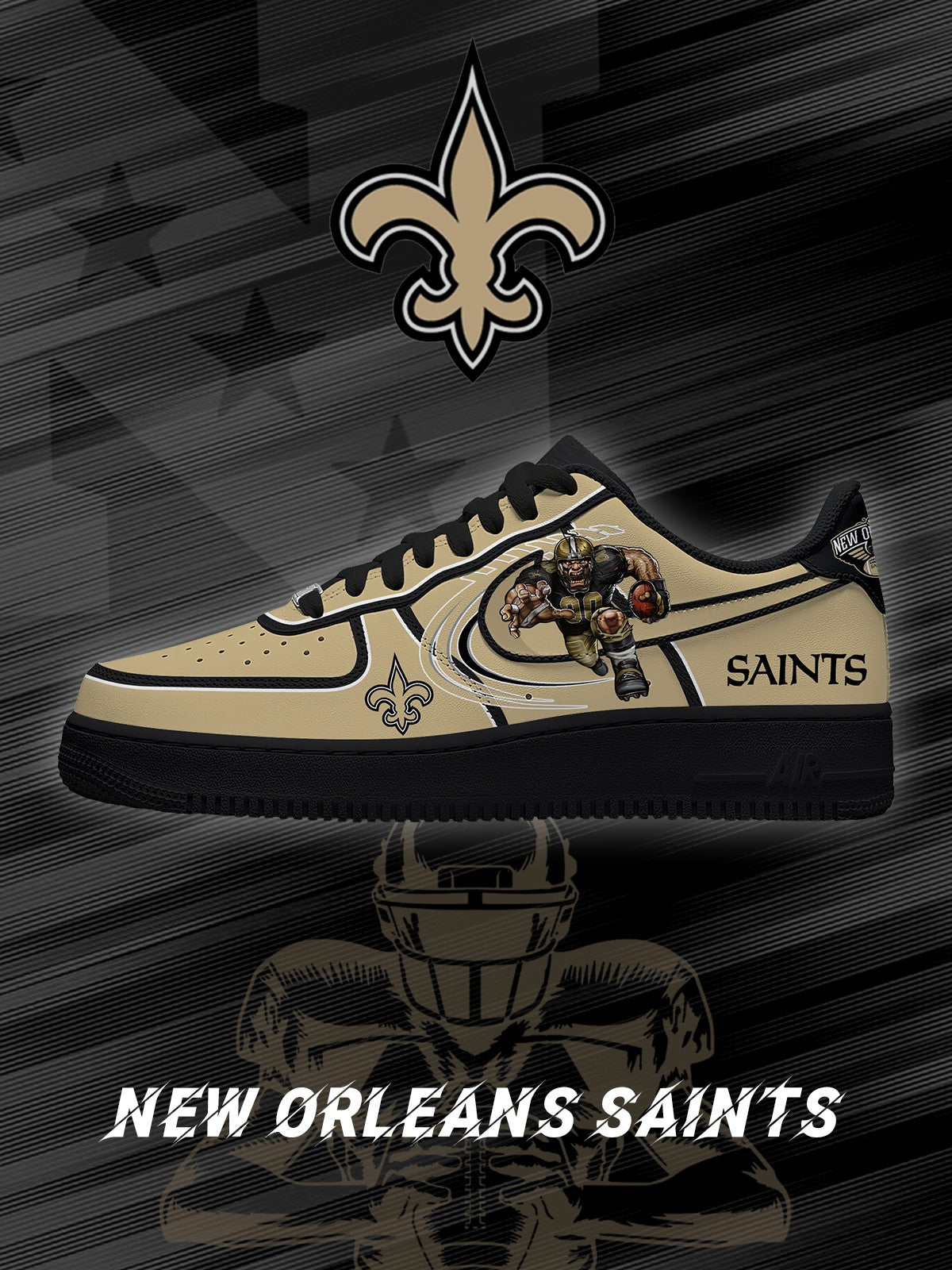 Zapatillas deportivas personalizadas New Orleans Football V.2 Air-Style