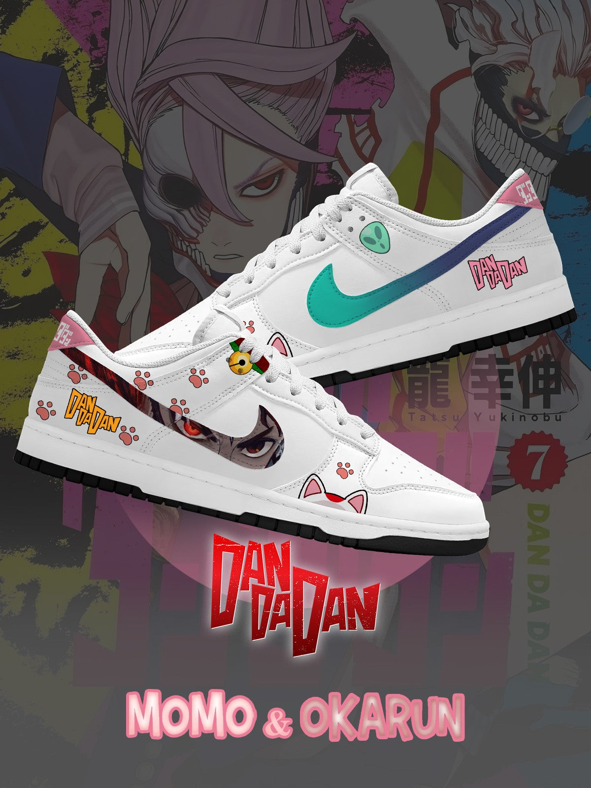 Okarun und Momo V.1 Custom SB-Style Sneakers