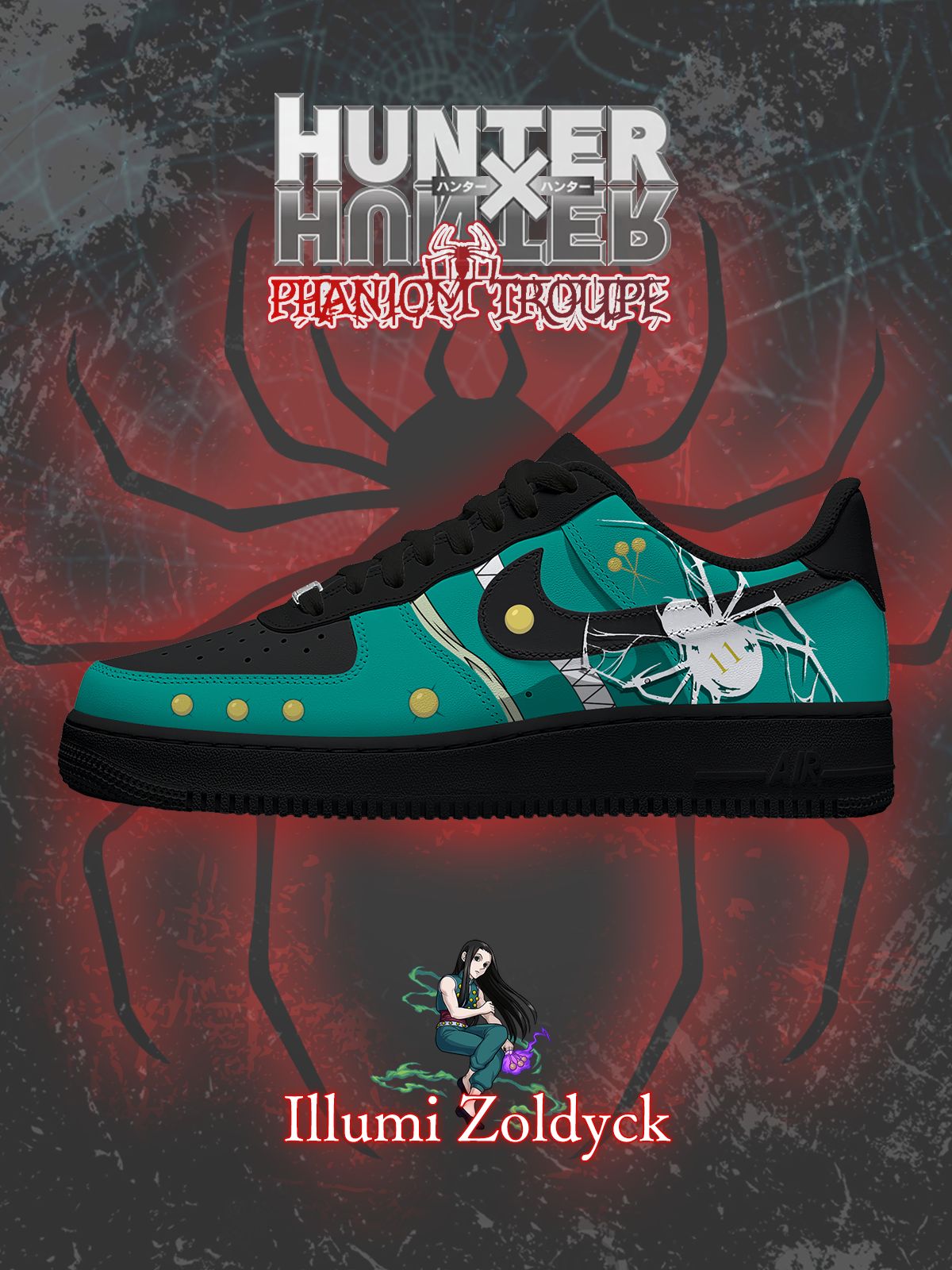Zapatillas deportivas personalizadas estilo Air de Illumi Zoldyck