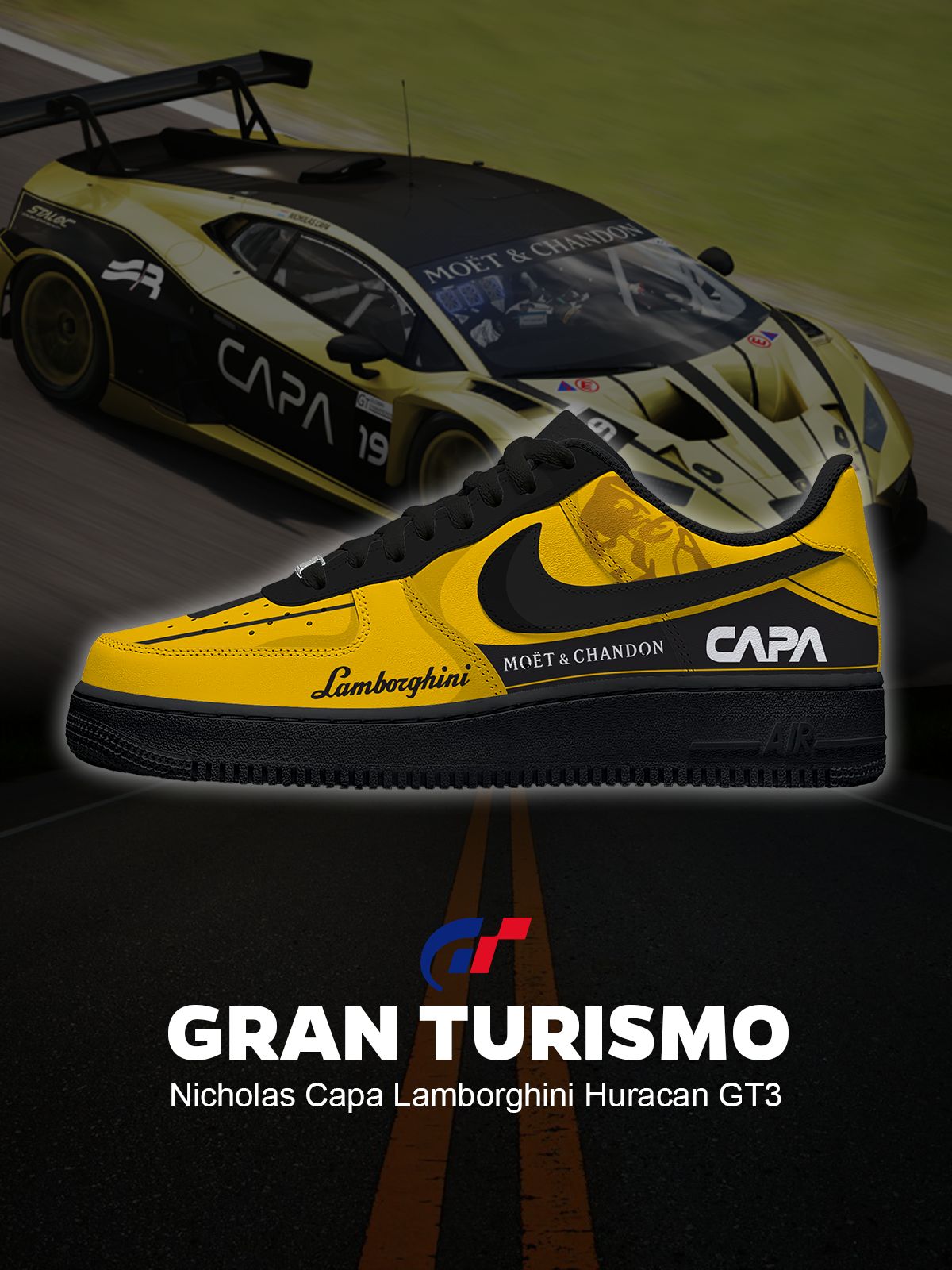 Nicholas Capa Huracan GT3 Custom Air-Style Sneakers
