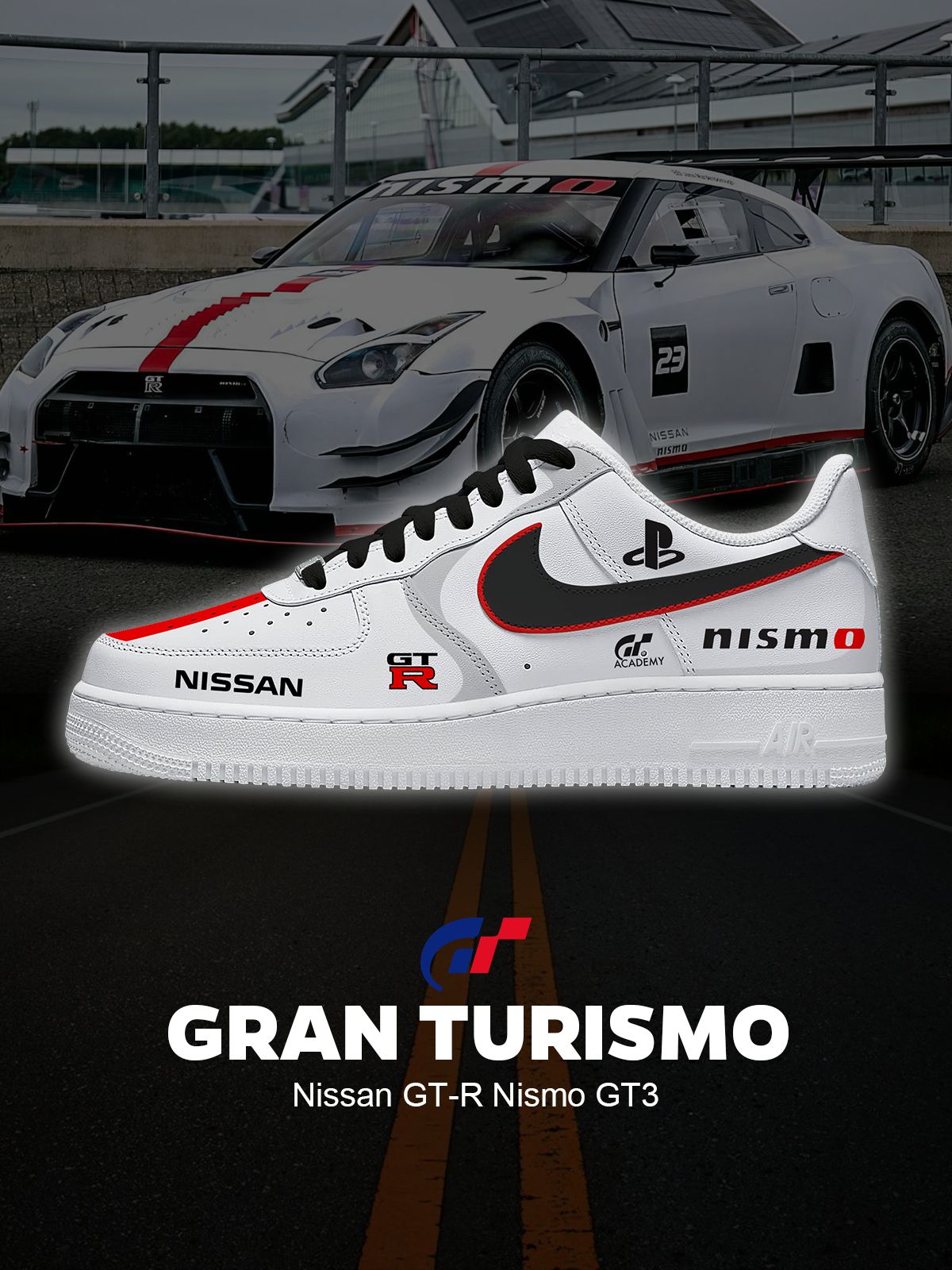 Zapatillas deportivas personalizadas estilo Air GT-R Nismo GT3