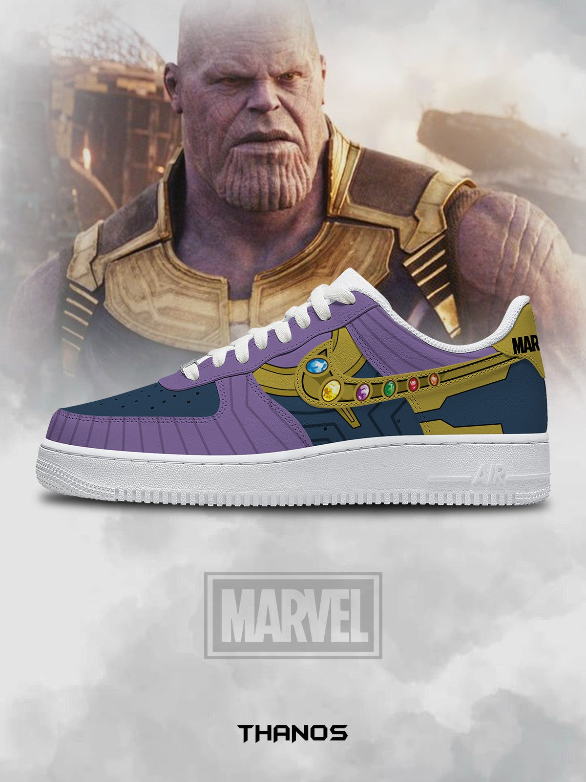 Zapatillas personalizadas estilo Air de Thanos V.1