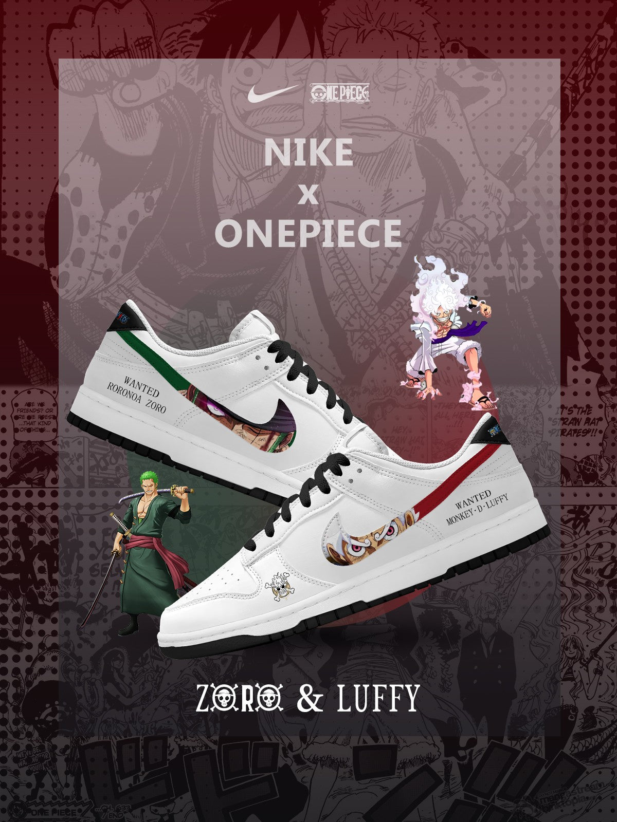 Luffy and Zoro V.1 Custom SB-Style Sneakers