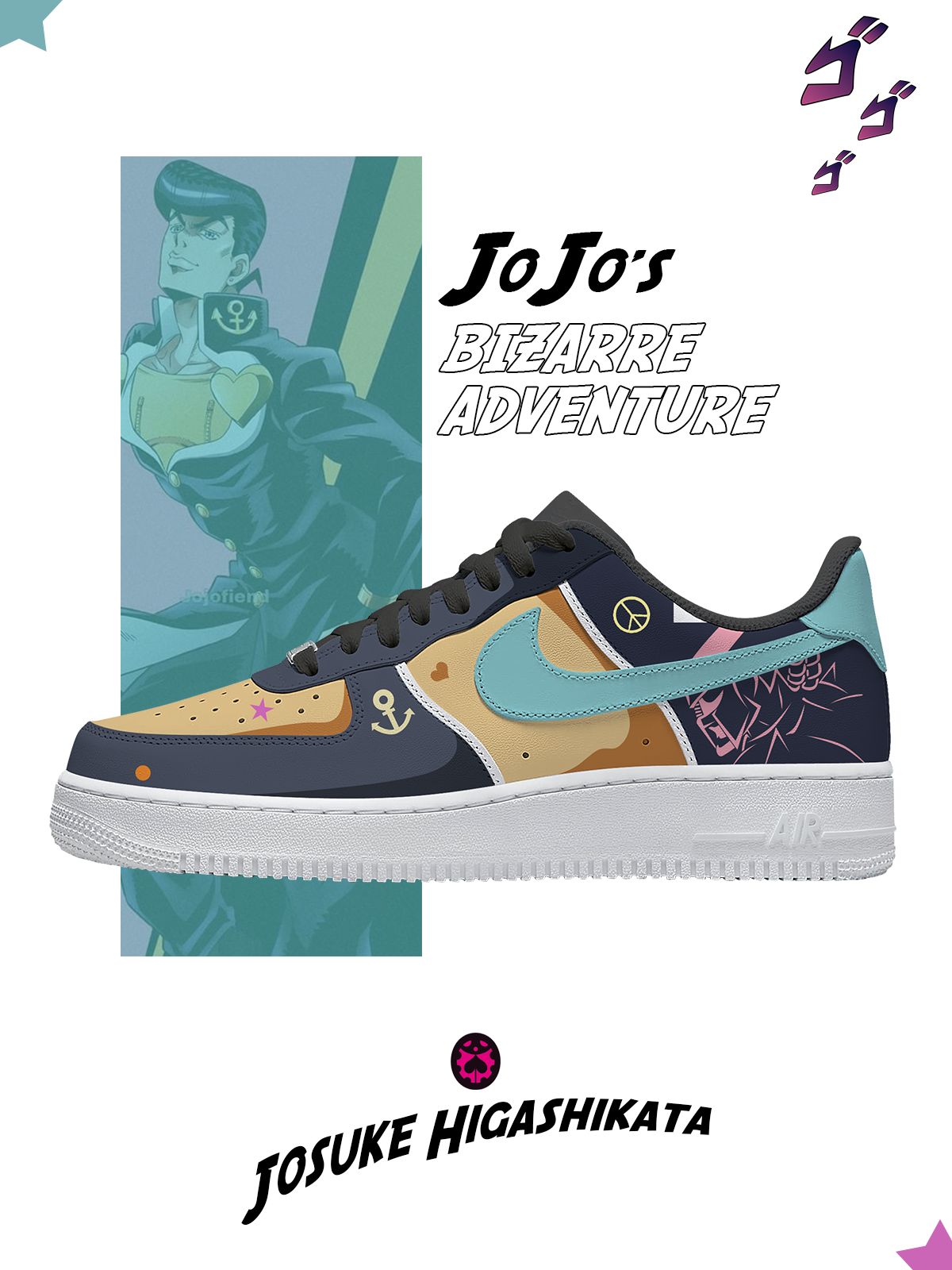 Zapatillas Air-Style personalizadas de Josuke Higashikata