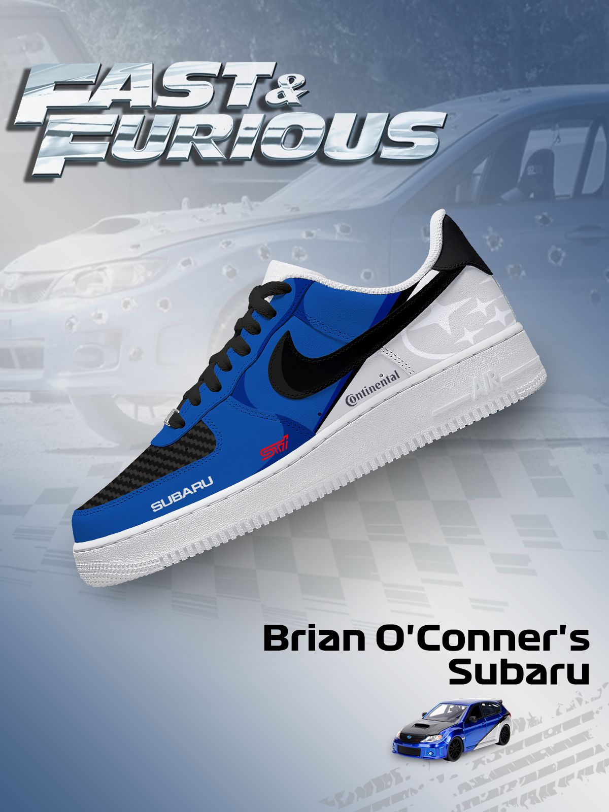 Brian O'Conners Impreza WRX STI Custom Air-Style Sneakers