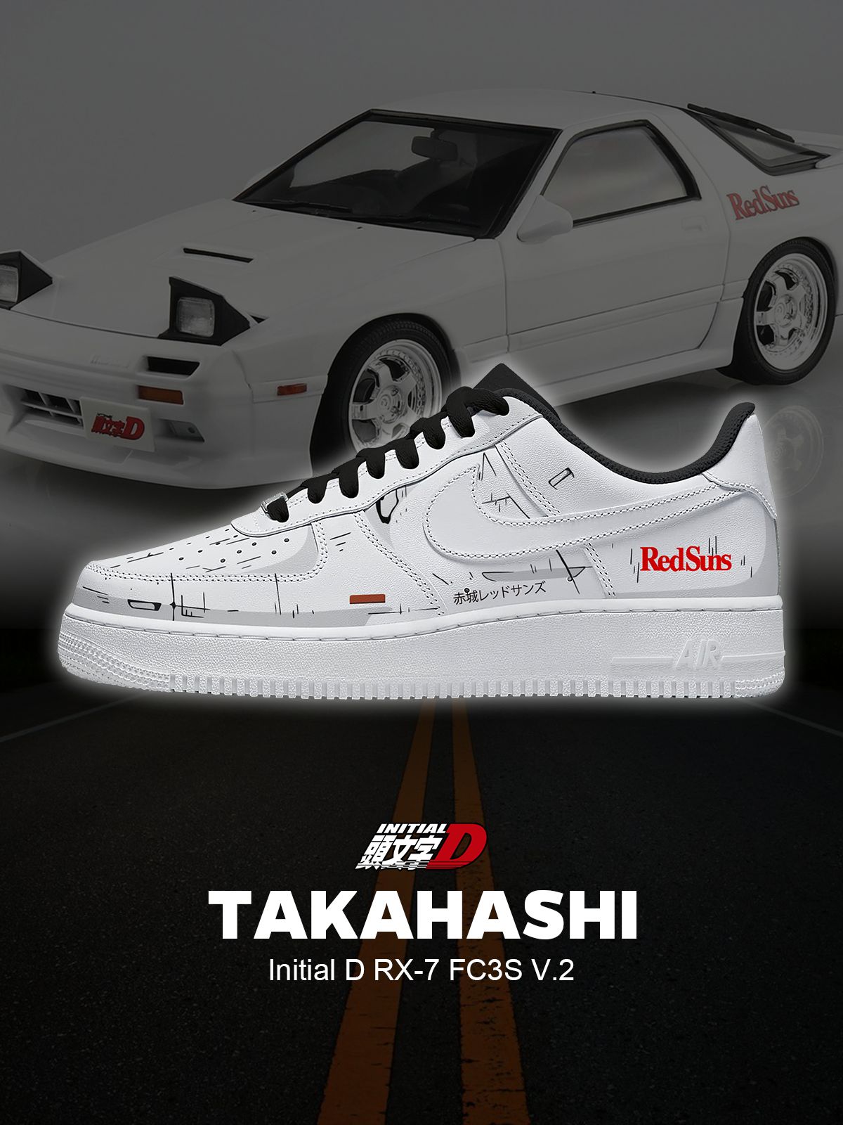 Keisuke RX-7 FC3S V.2 Custom Air-Style Sneakers