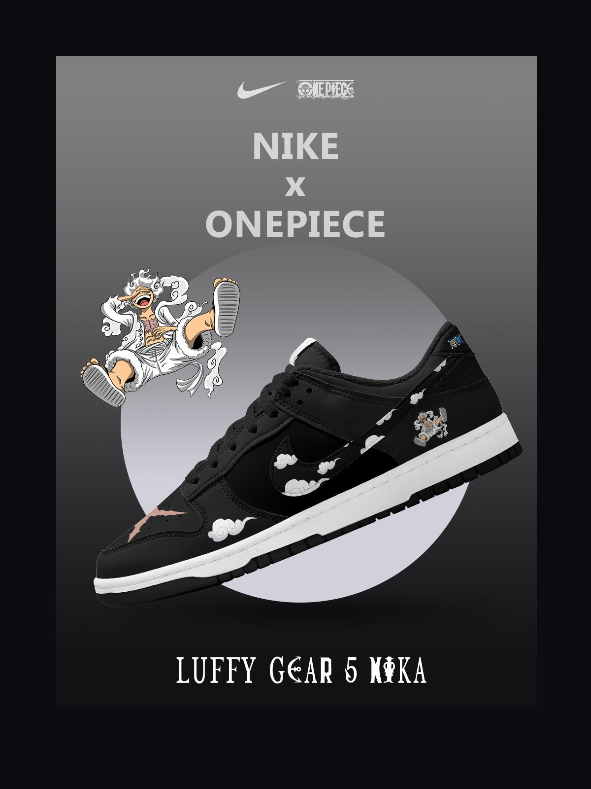 Luffy Gear 5 Nika V.1 Custom SB-Style Sneakers