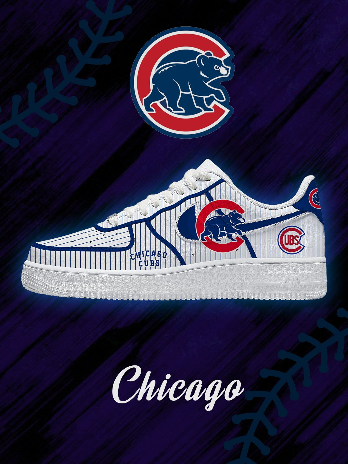 Zapatillas deportivas personalizadas estilo Air de Chicago Baseball V.2