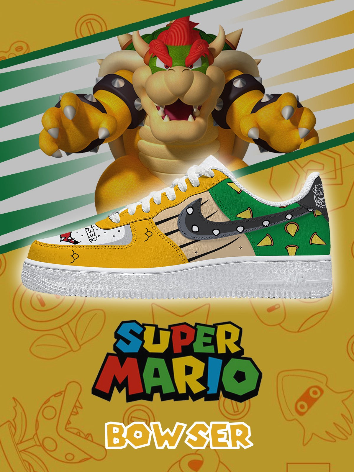King Bowser Koopa V.2 Custom Air-Style Sneakers