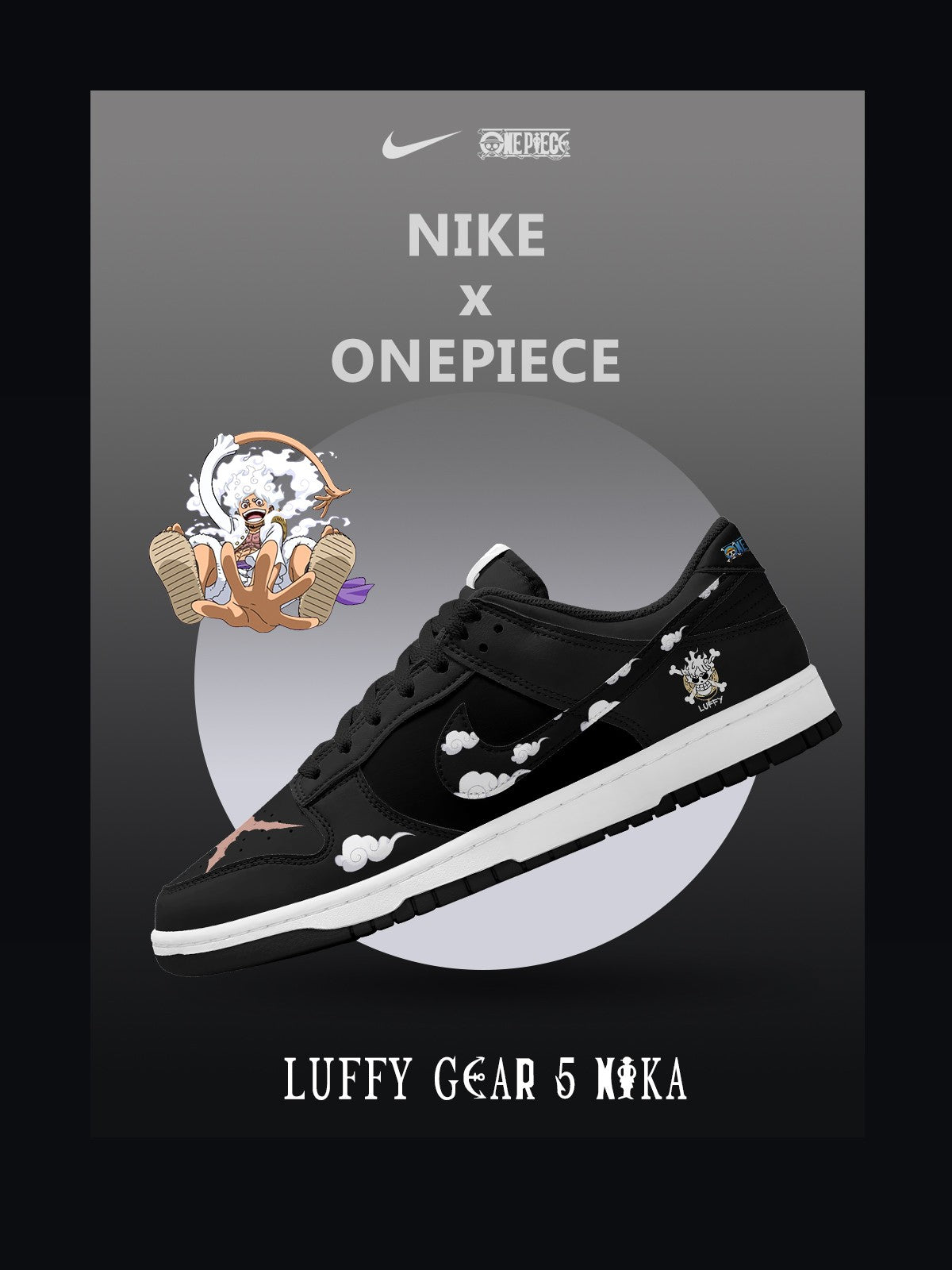 Luffy Gear 5 Nika V.2 Custom SB-Style Sneakers