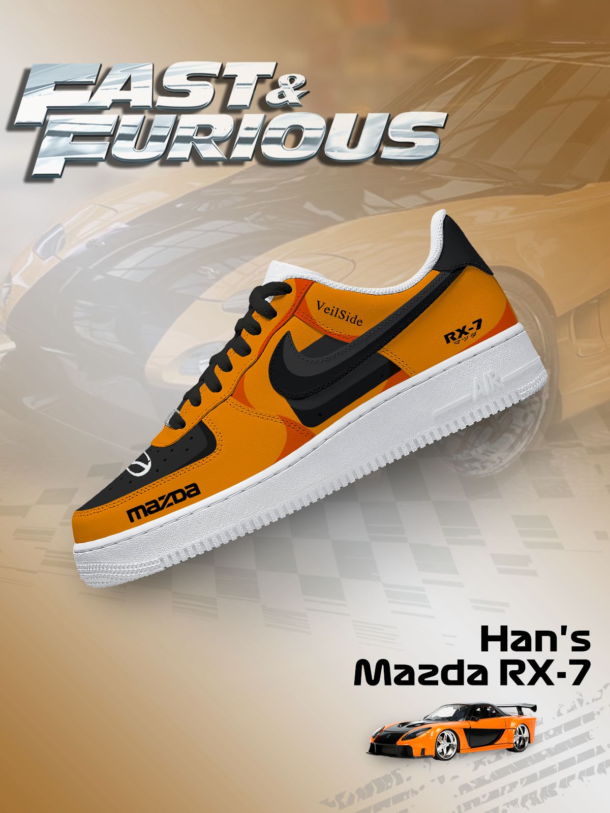 Hans RX-7 Custom Air-Style Sneakers
