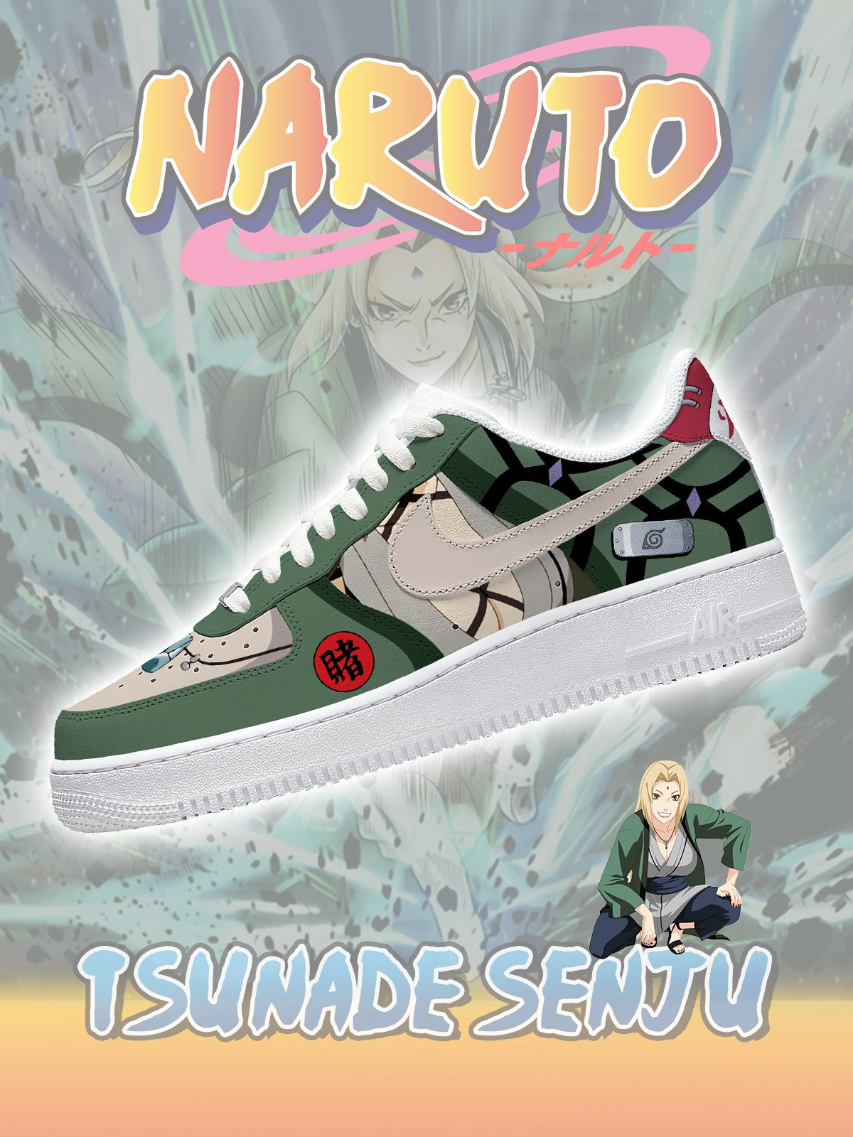 Zapatillas deportivas personalizadas estilo aire de Tsunade Senju del quinto Hokage
