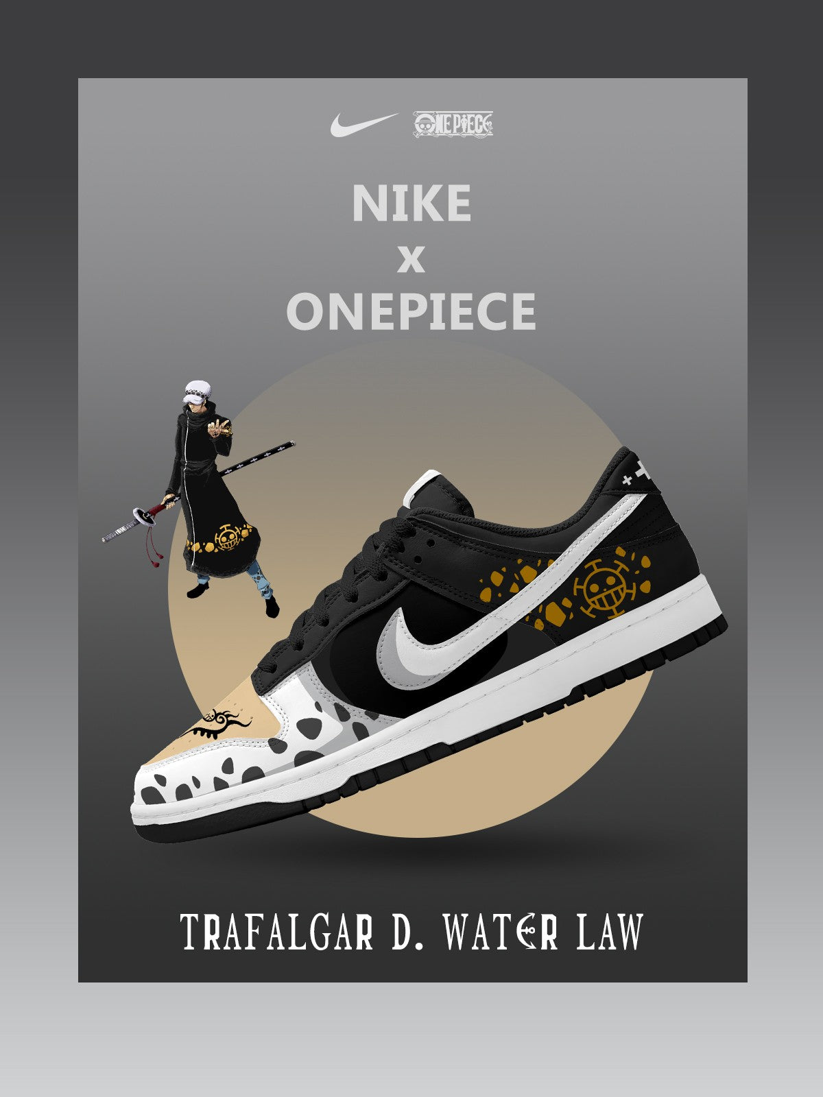 Trafalgar D. Water Law V.1 Custom SB-Style Sneakers