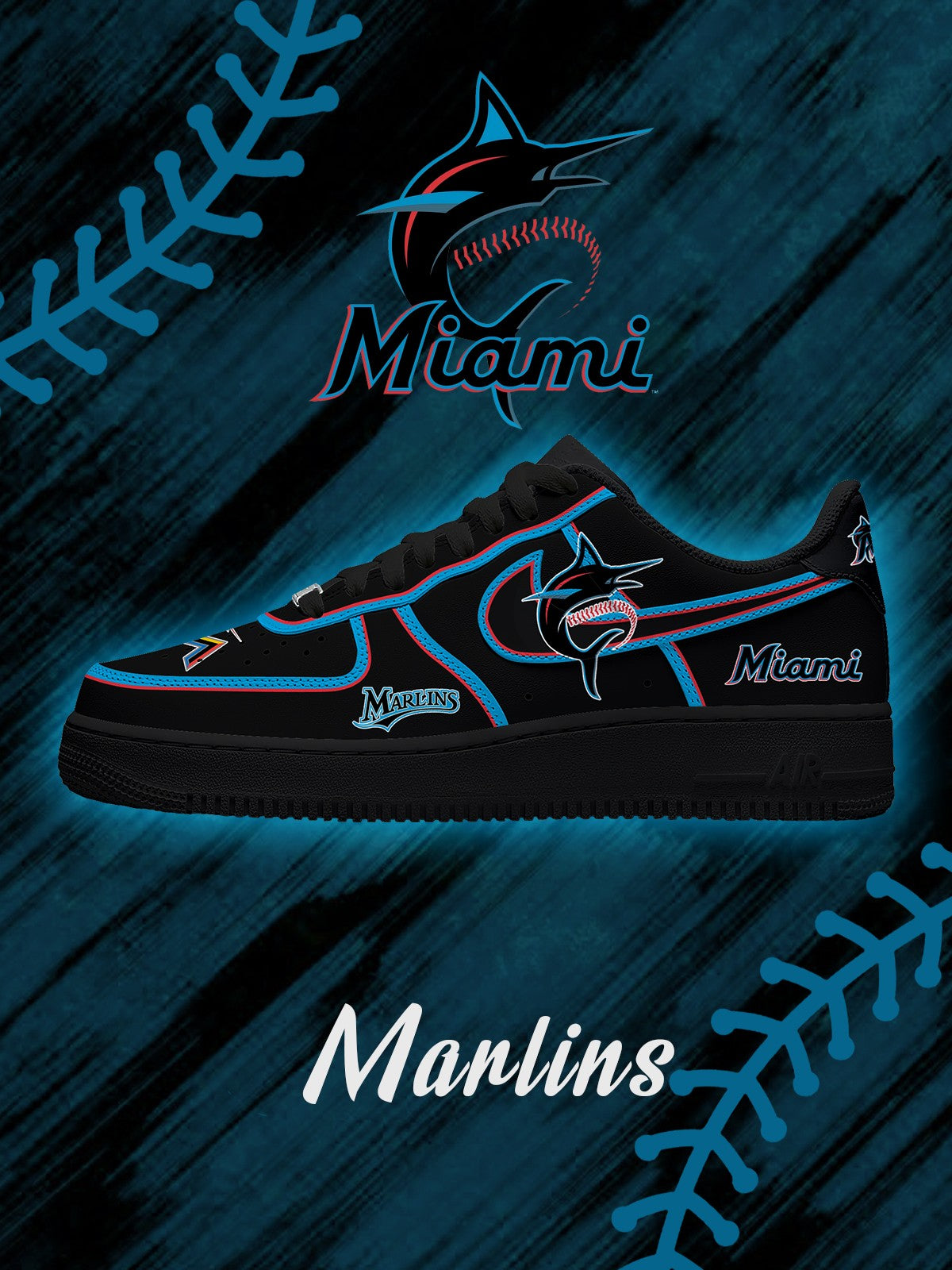 Zapatillas deportivas personalizadas estilo Air de Miami Baseball V.2