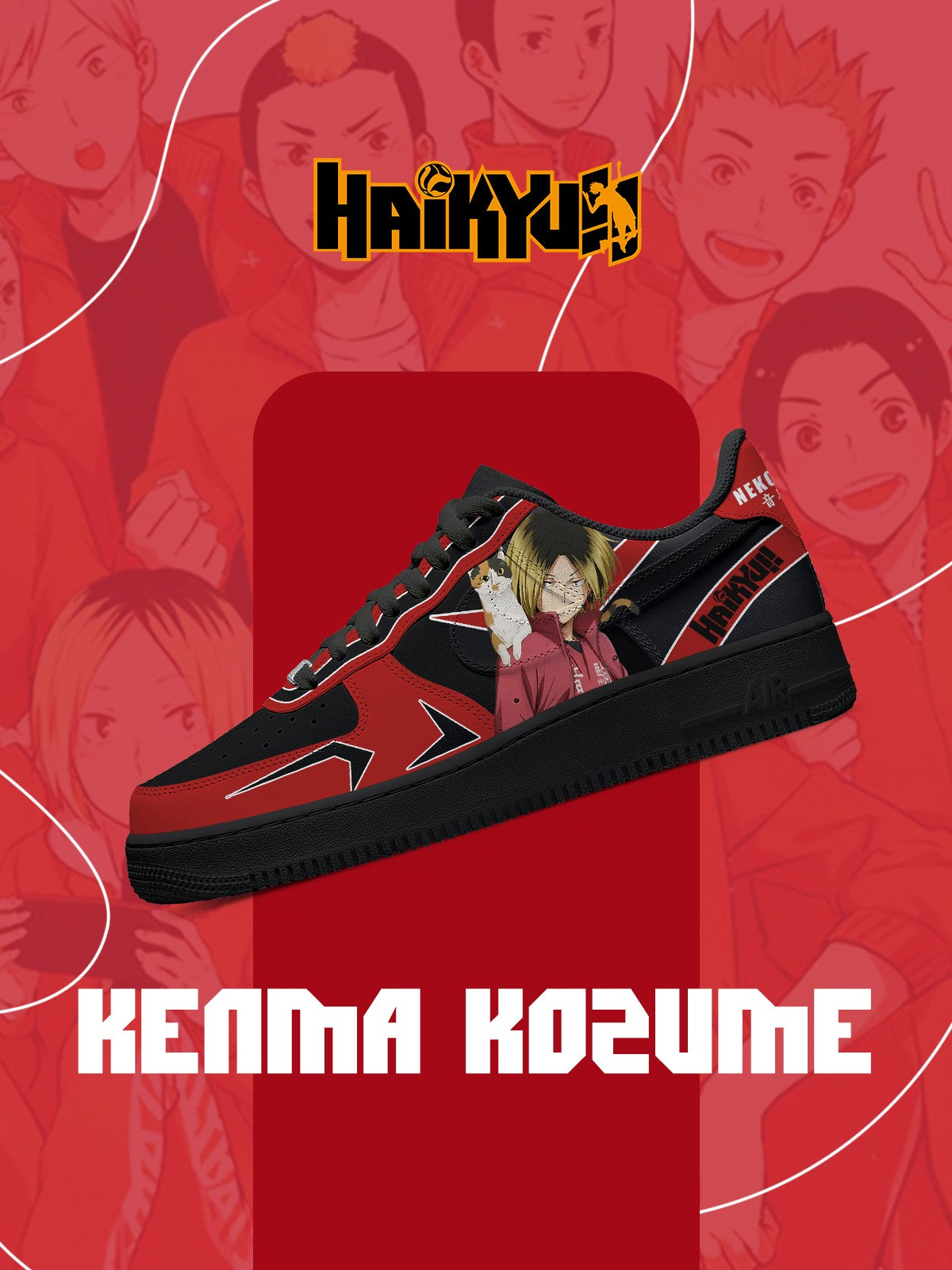 Kenma Kozume V.1 Custom Air-Style Sneakers