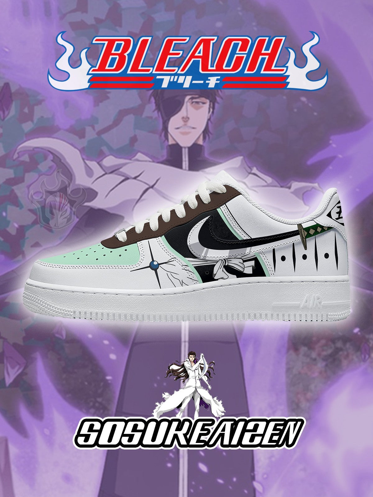 Zapatillas deportivas personalizadas estilo Air de Sosuke Aizen V.2