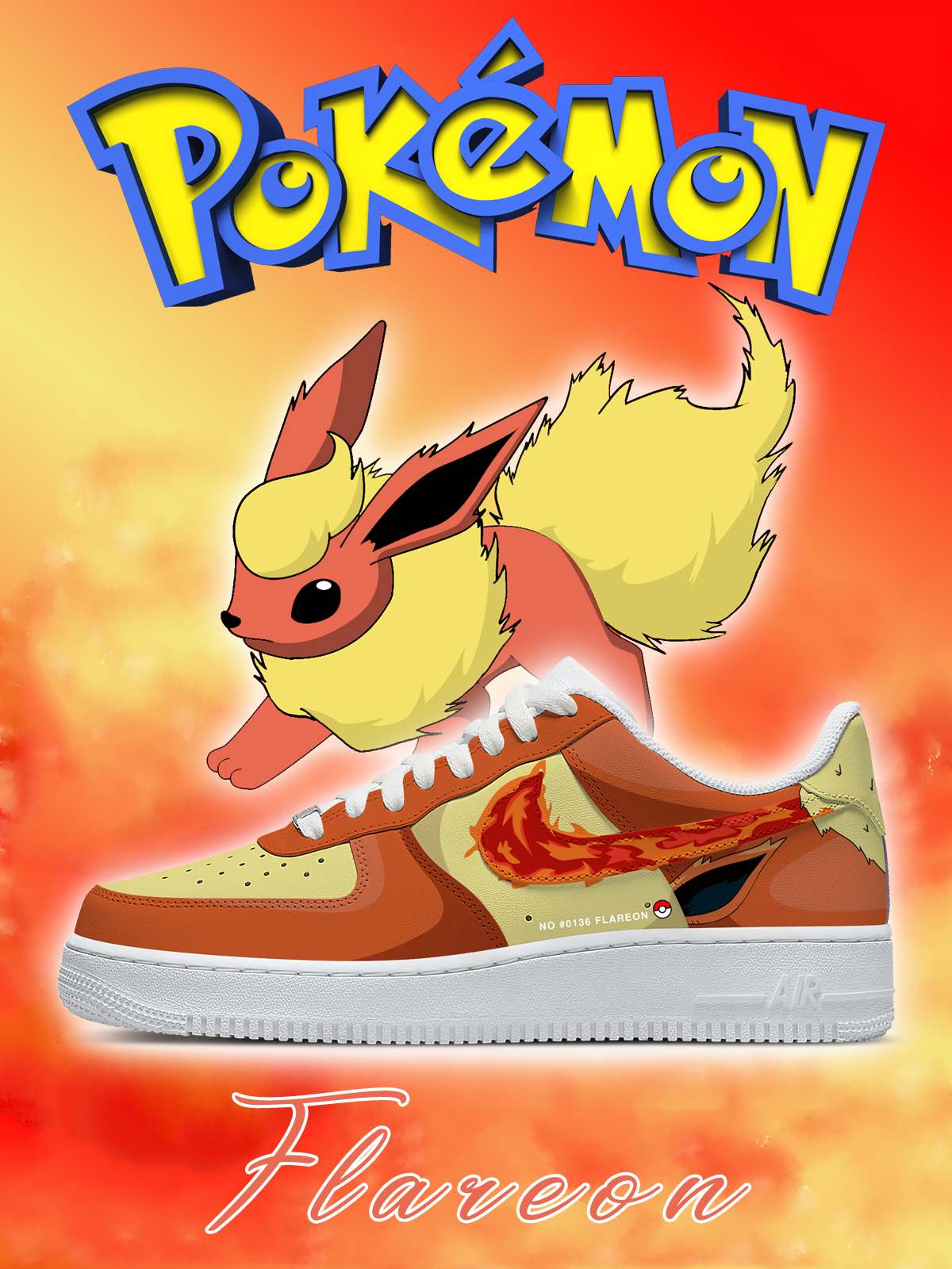 No.0136 Flareon Custom Air-Style Sneakers