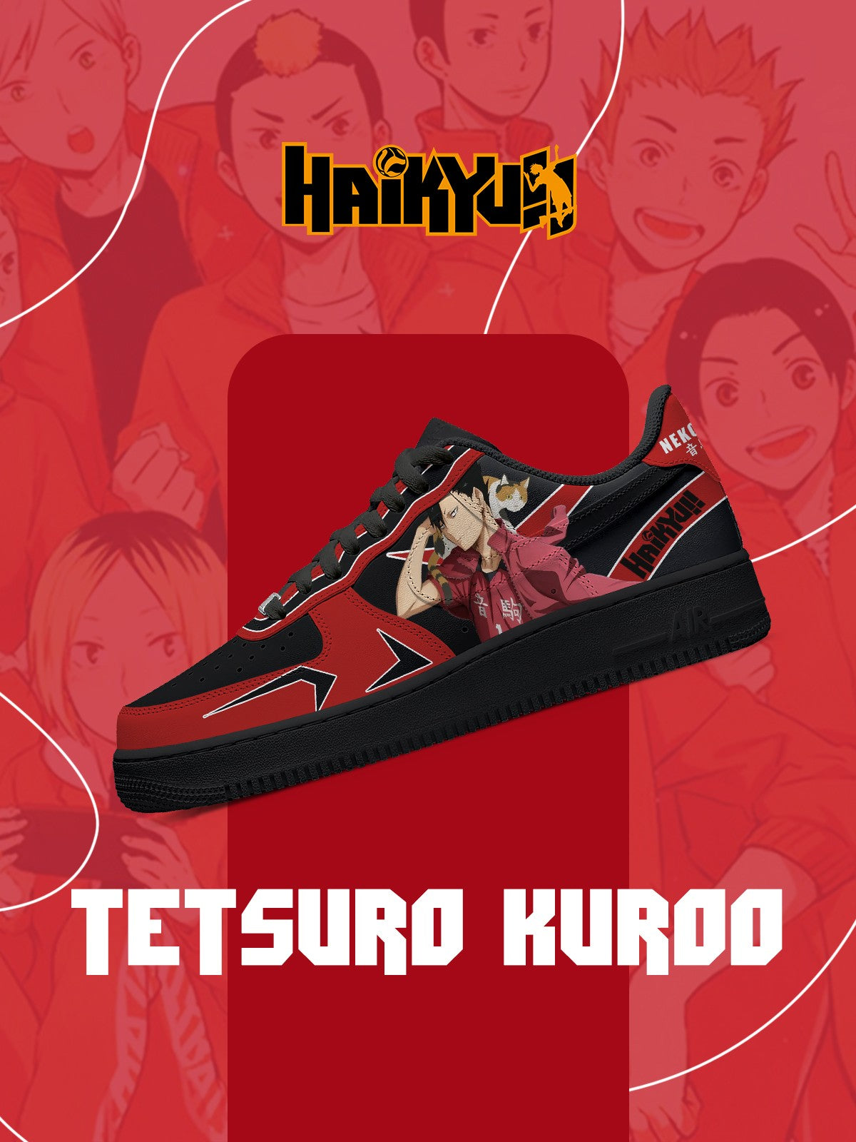 Tetsuro Kuroo V.1 Custom Air-Style Sneakers
