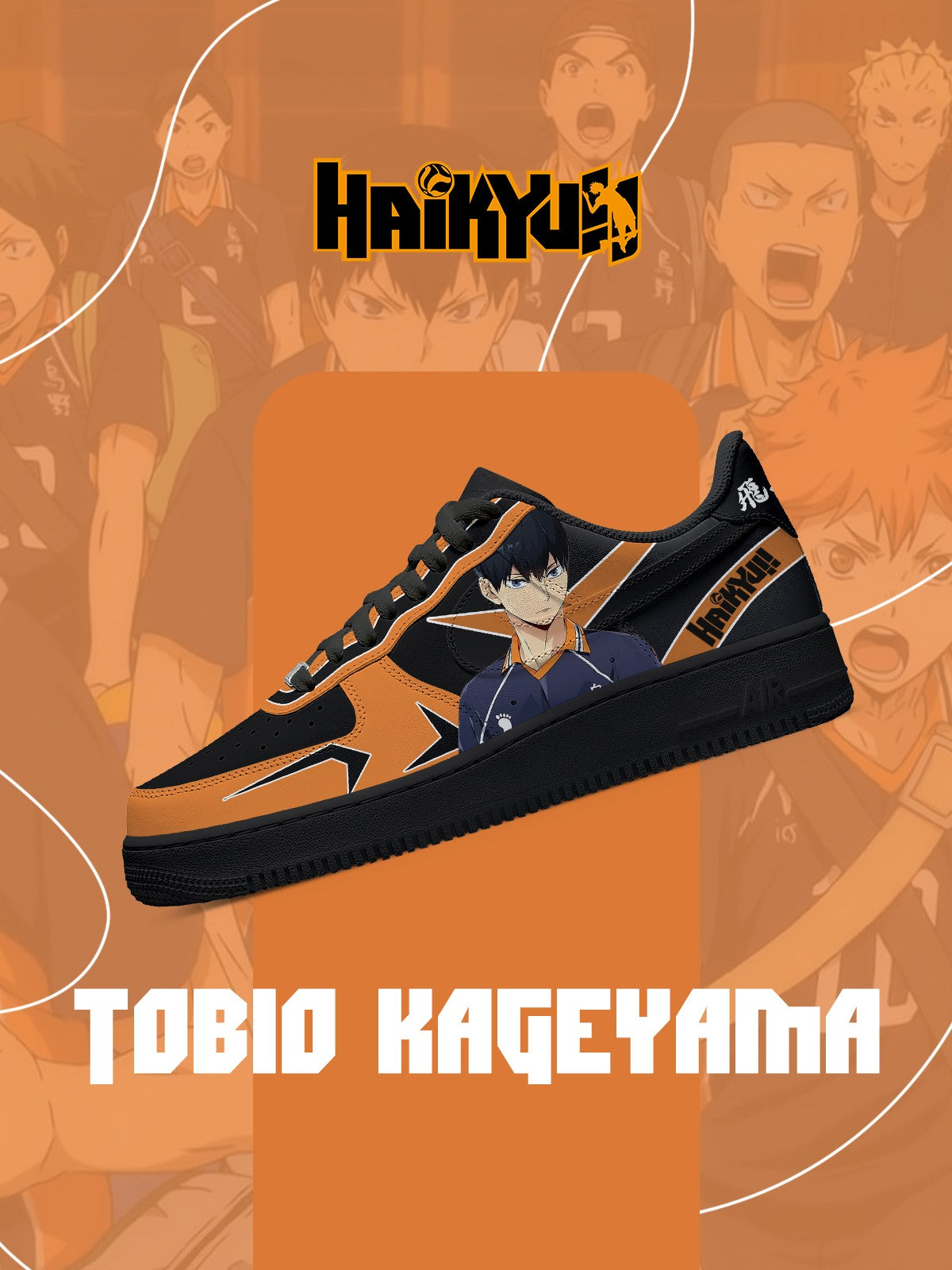 Tobio Kageyama V.1 Custom Air-Style Sneakers