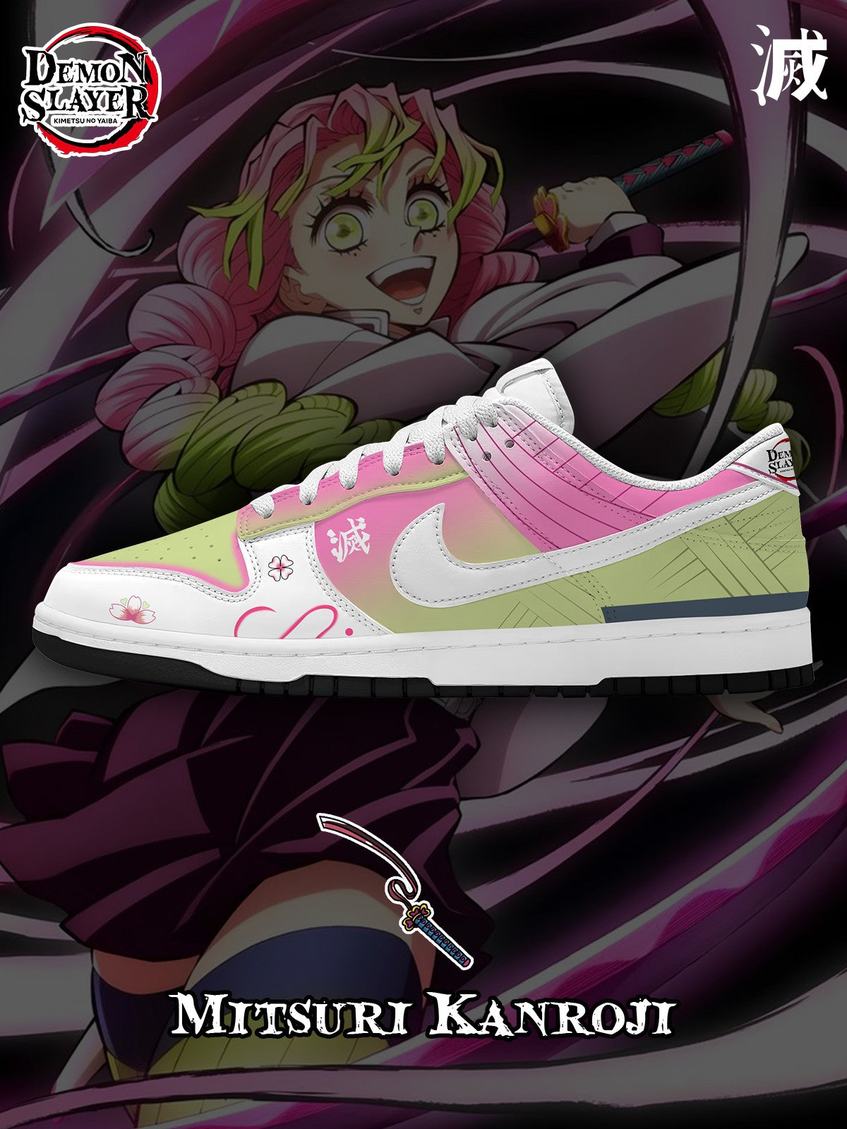 Mitsuri Kanroji V.1 Custom SB-Style Sneakers