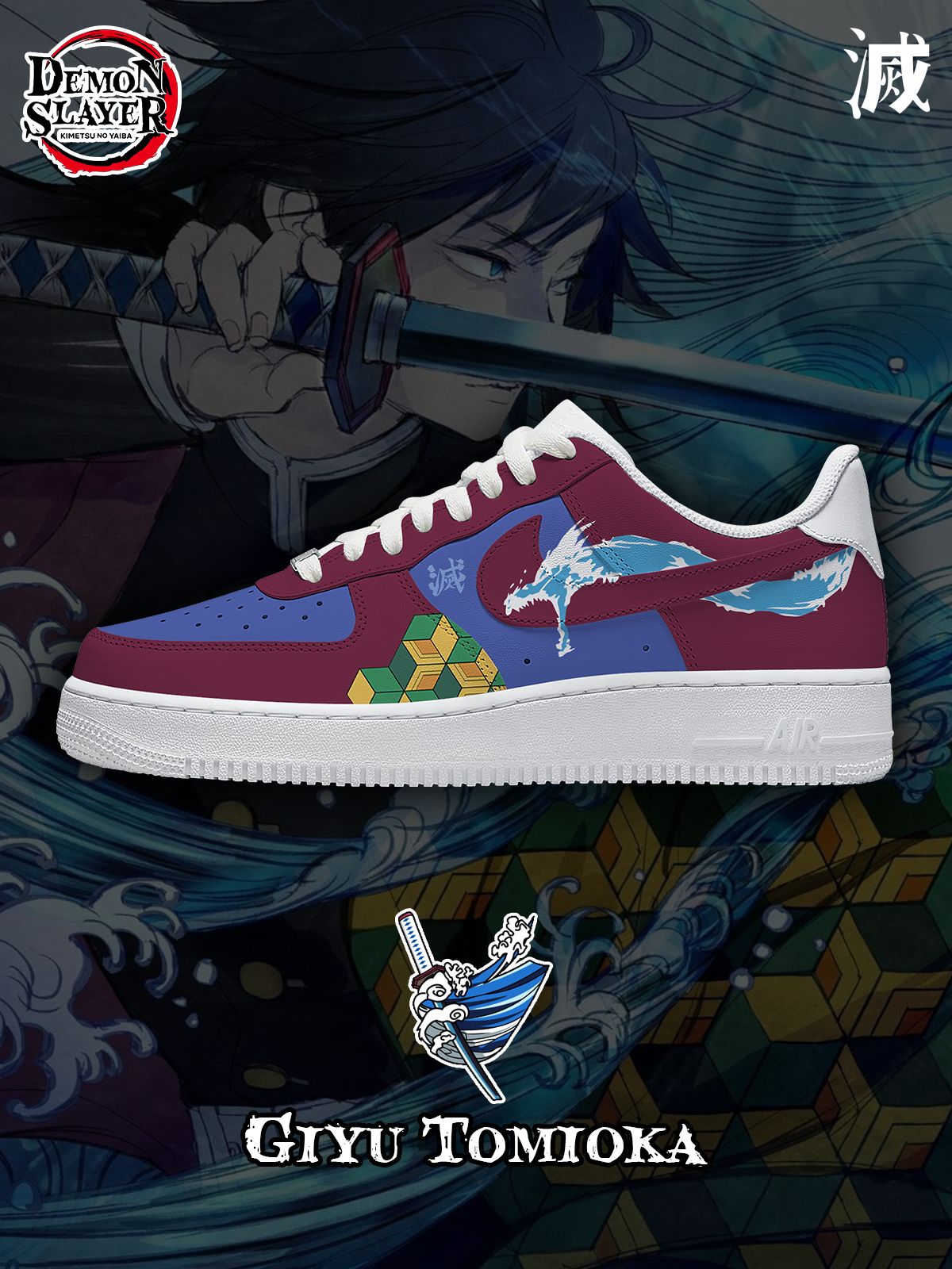 Giyu Tomioka V.1 Custom Air-Style Sneakers