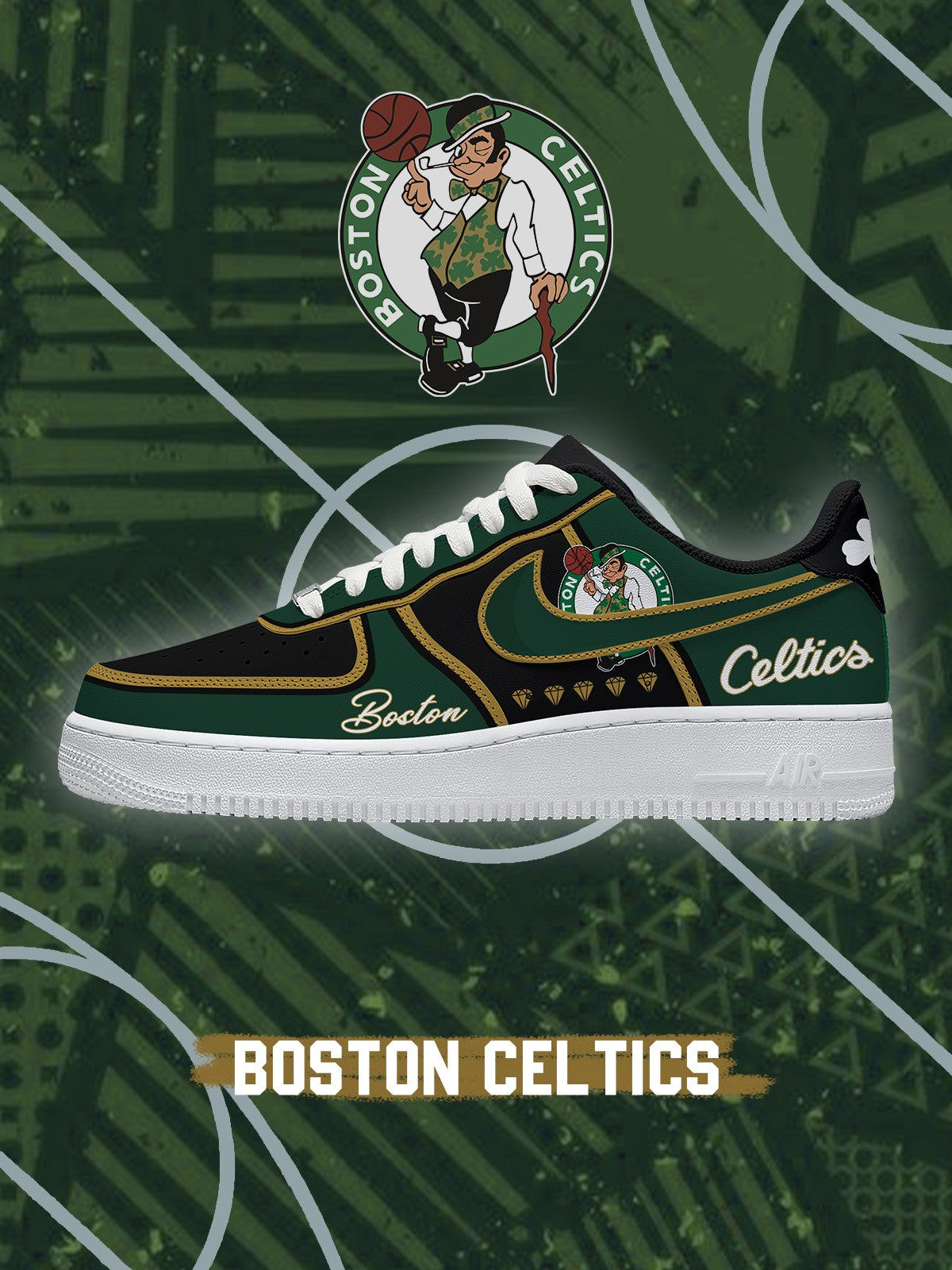 Zapatillas deportivas personalizadas estilo Air de Boston Basketball V.2