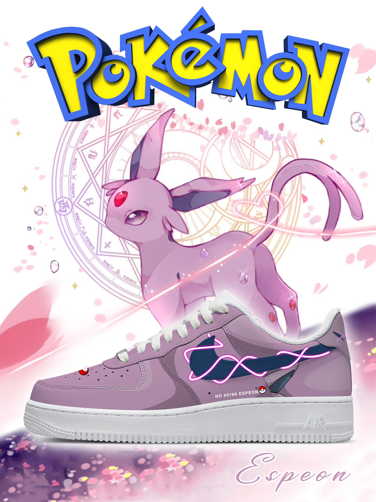 Nr. 0196 Espeon Custom Air-Style Sneakers