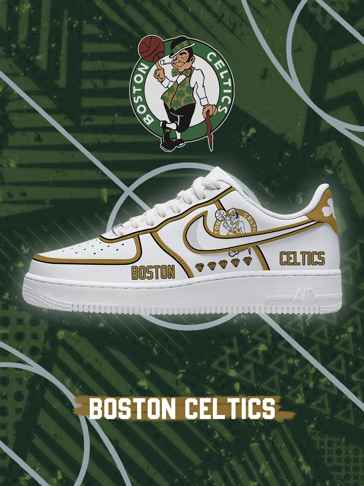 Zapatillas deportivas personalizadas estilo Air de Boston Basketball V.3