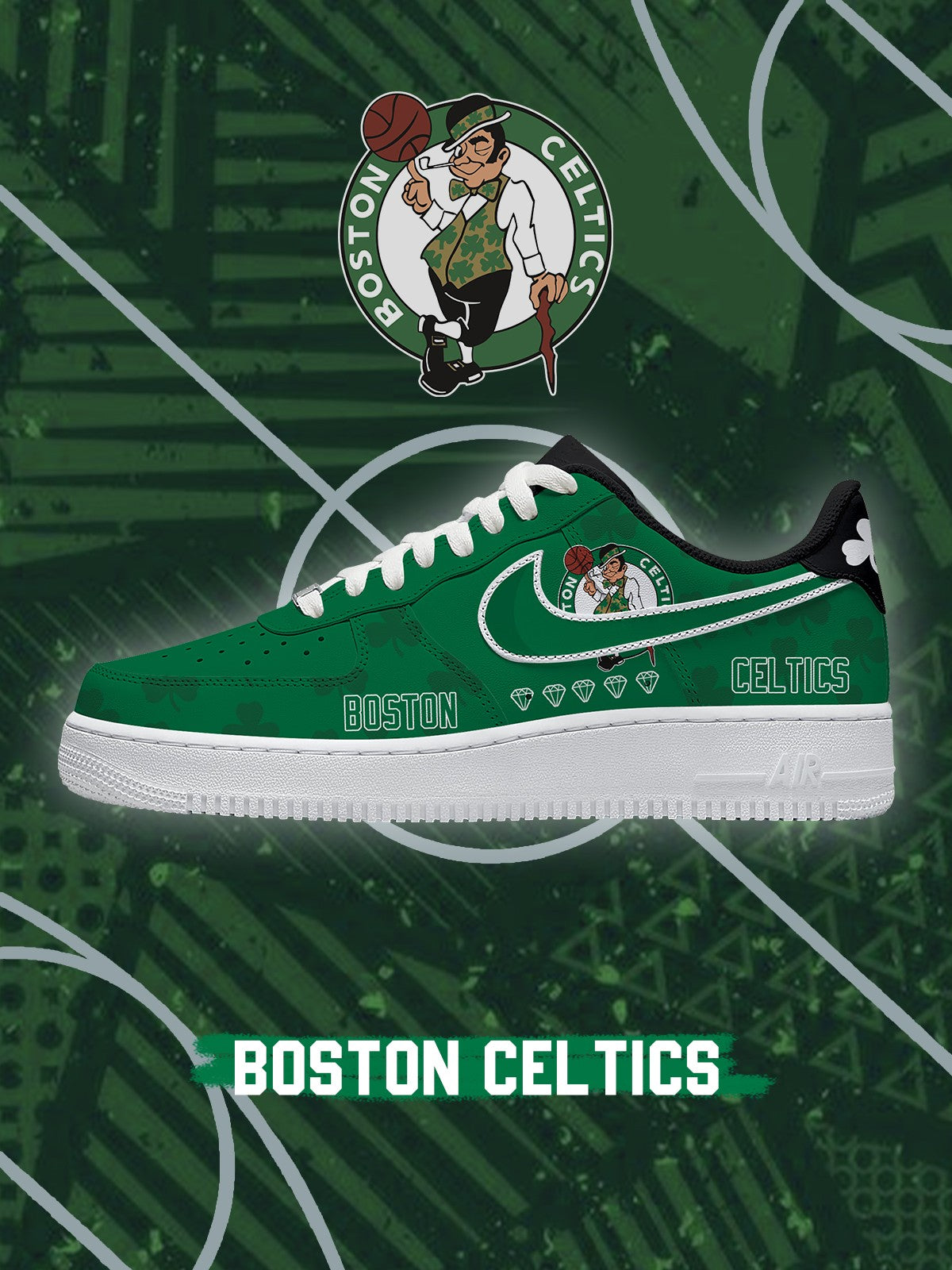 Zapatillas deportivas personalizadas estilo Air de Boston Basketball V.4