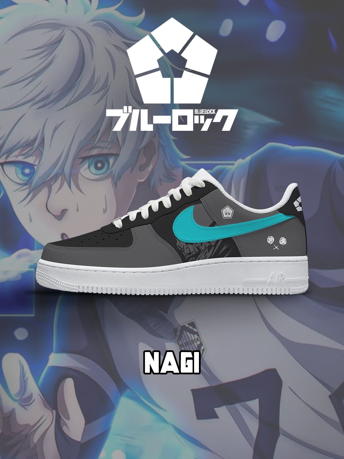Zapatillas deportivas personalizadas estilo Air No.1 de Seishiro Nagi