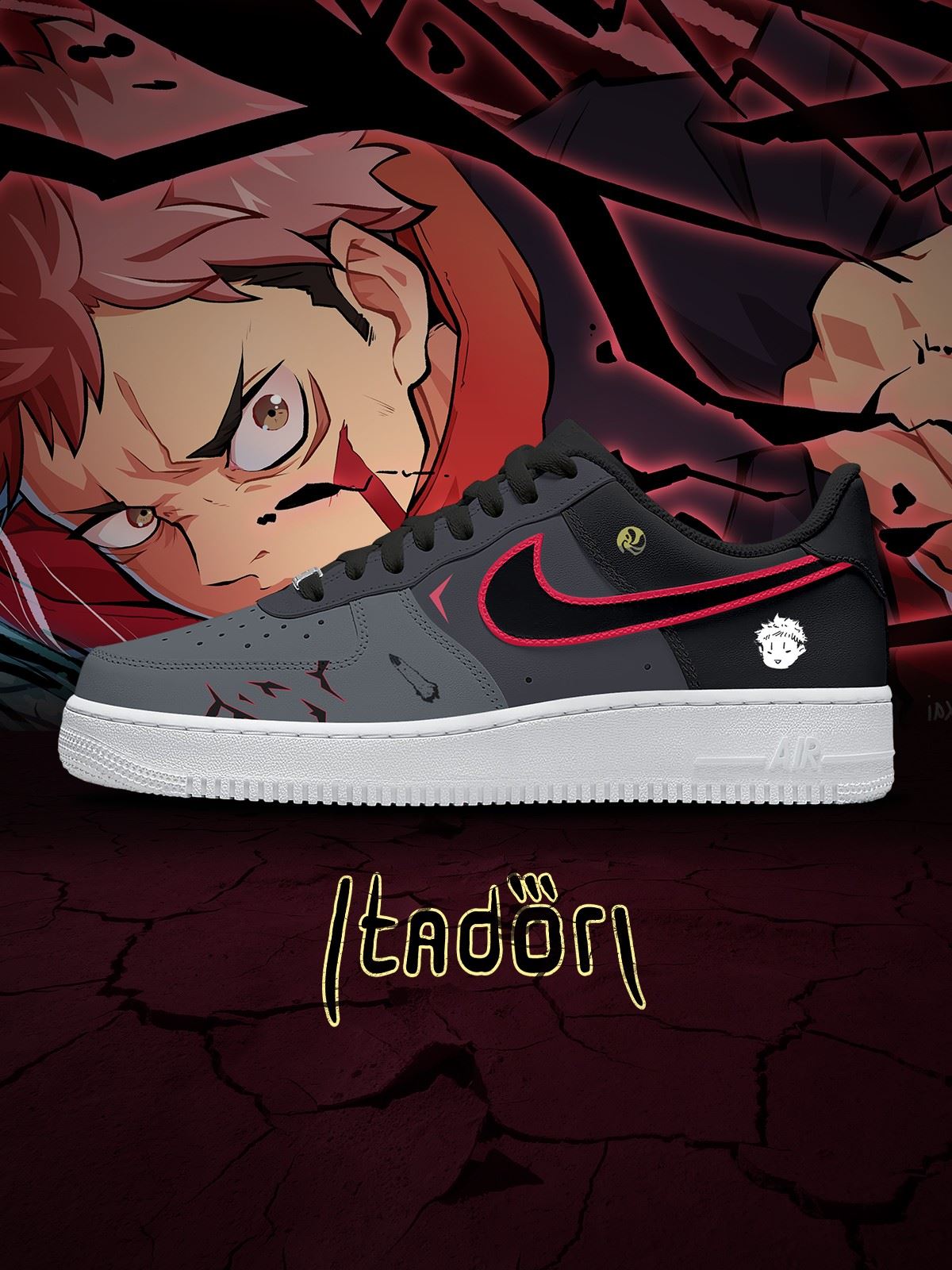 Zapatillas deportivas personalizadas estilo Air No. 1 de Yuji Itadori
