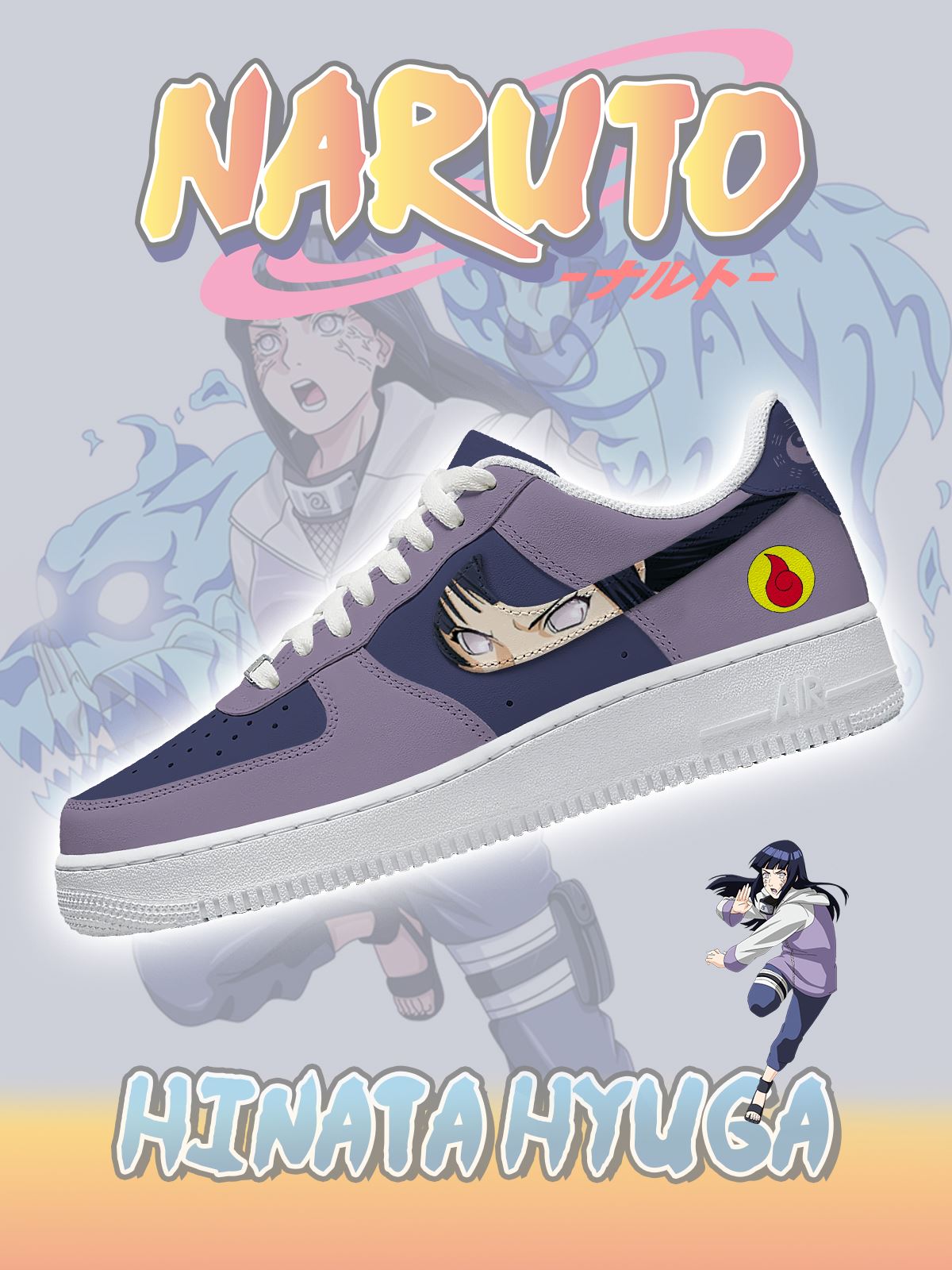 Zapatillas deportivas personalizadas estilo Air de Hinata Hyuga