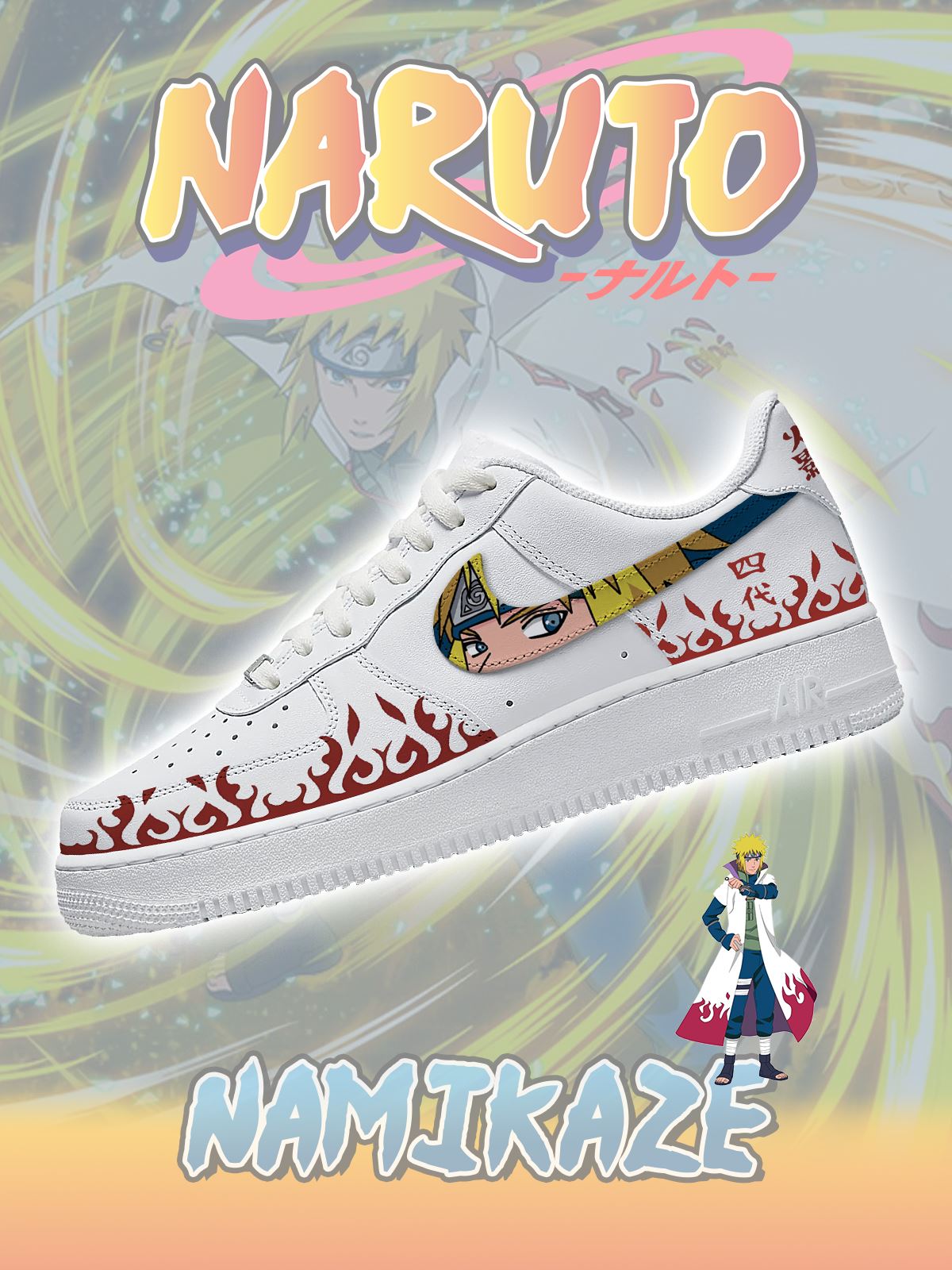 Namikaze Minato No.1 Custom Air-Style Sneakers