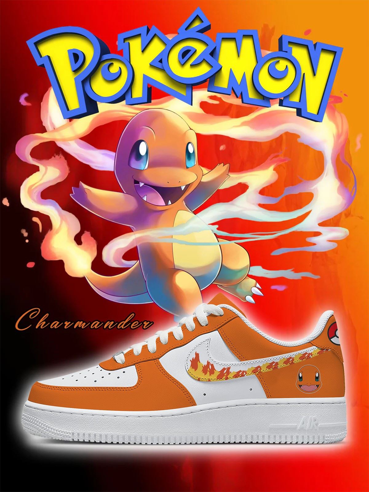 Nr. 0004 Charmander Custom Air-Style Sneakers