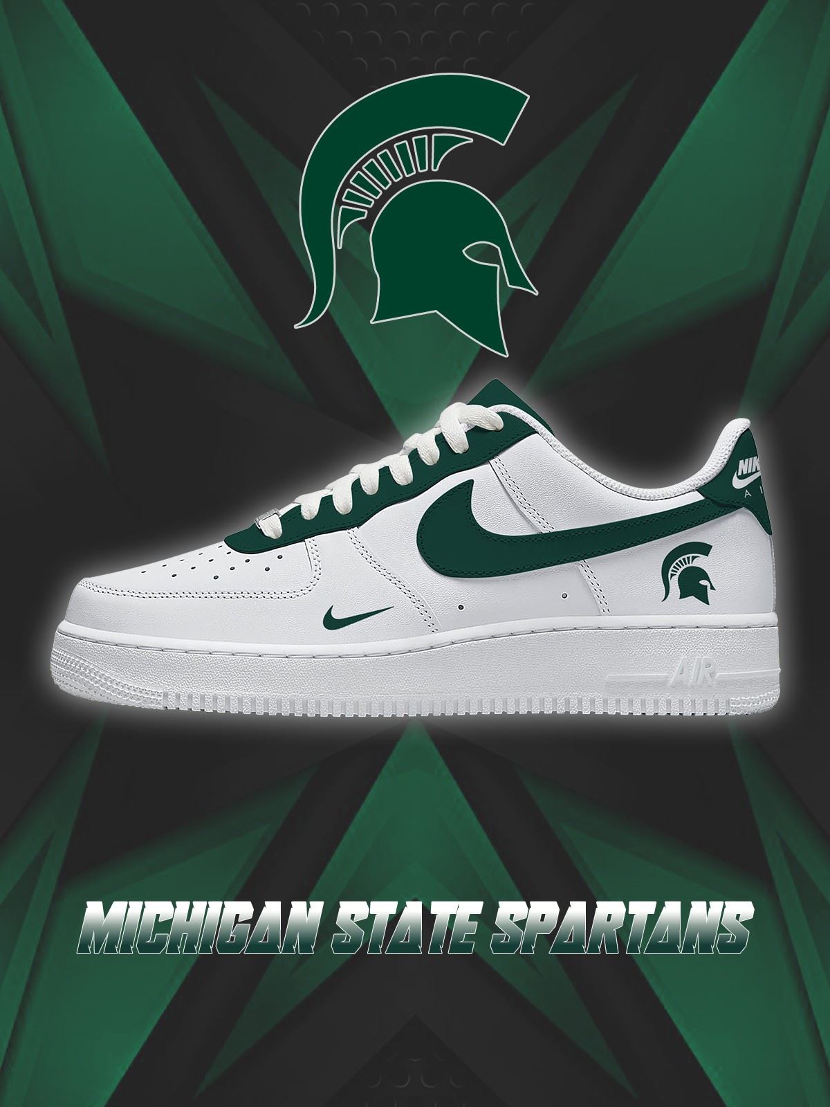 Zapatillas deportivas personalizadas estilo Air de Michigan State College