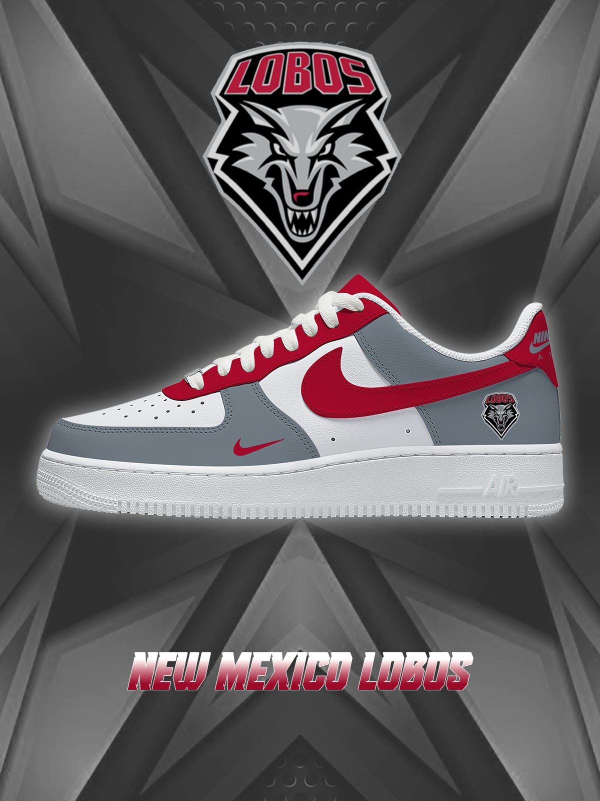 Individuell gestaltete Air-Style-Sneaker vom New Mexico College
