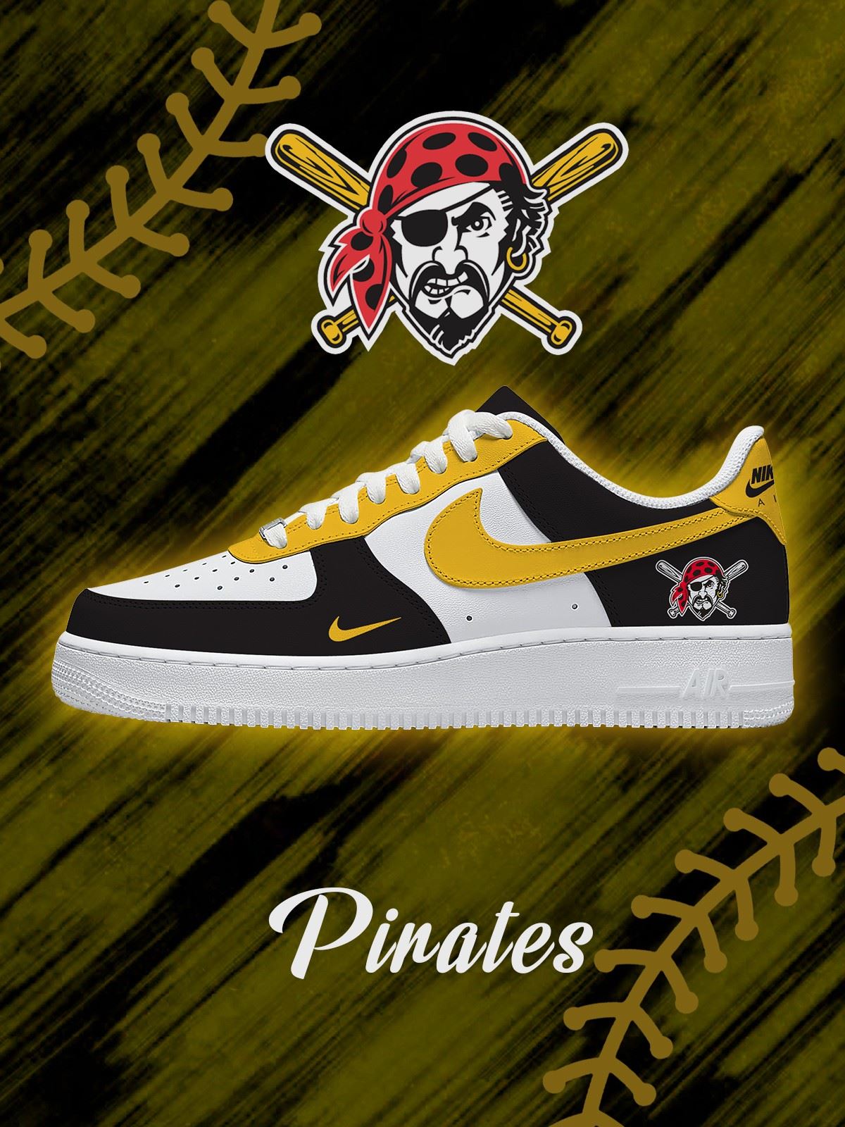 Zapatillas Air-Style personalizadas de béisbol de Pittsburgh