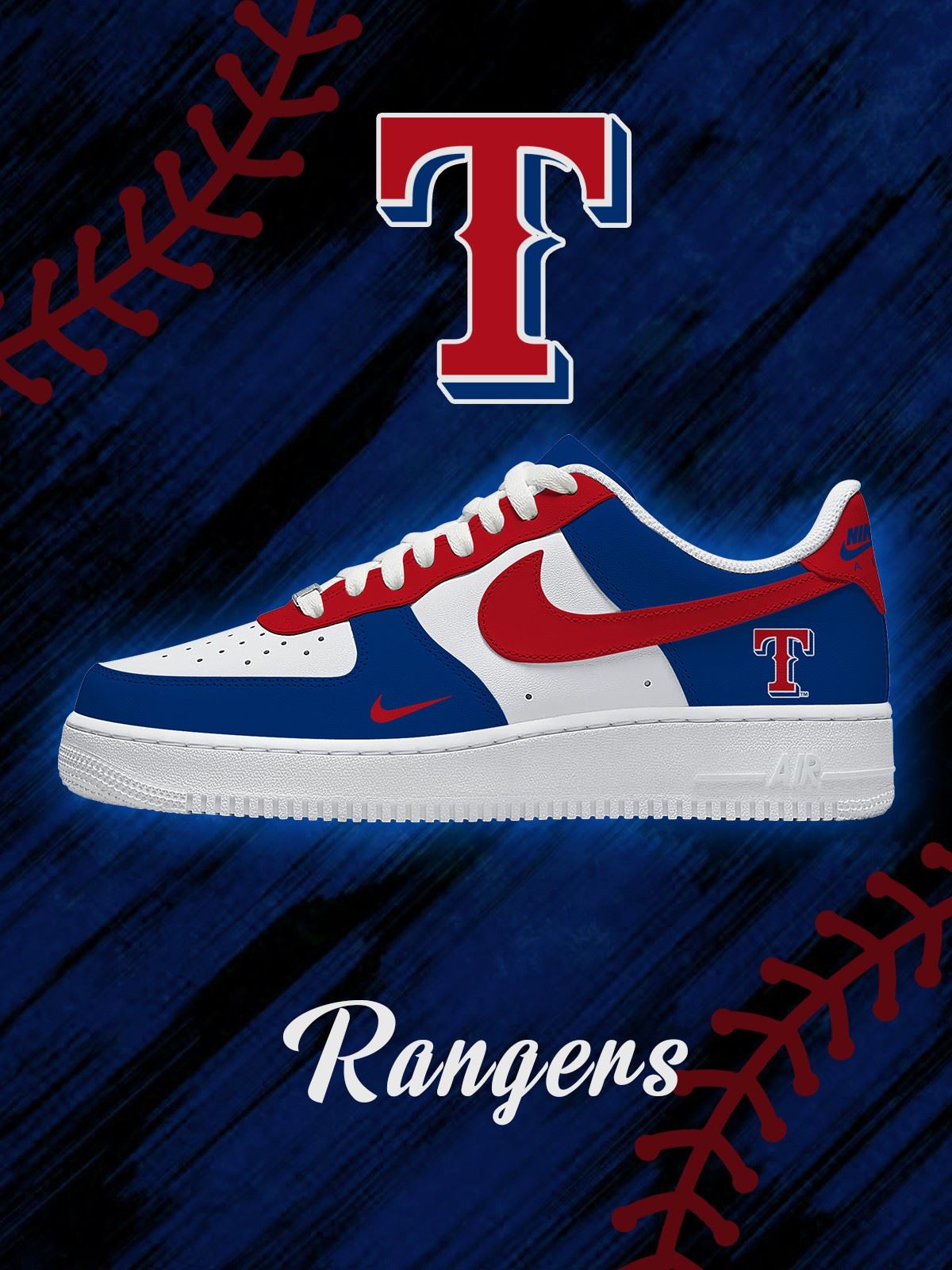 Zapatillas deportivas personalizadas estilo Air de Texas Baseball