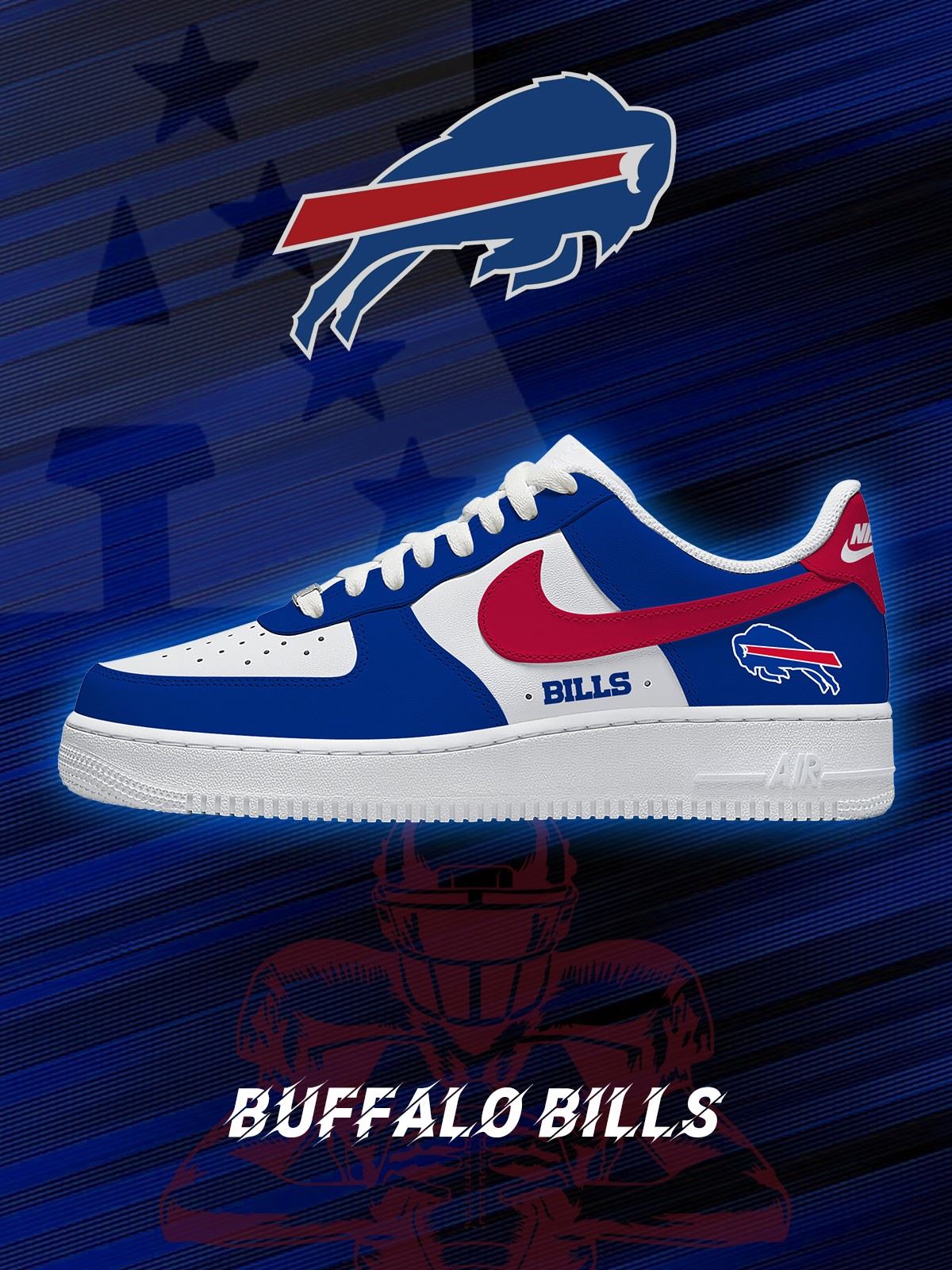 Zapatillas Air-Style personalizadas de Buffalo Football