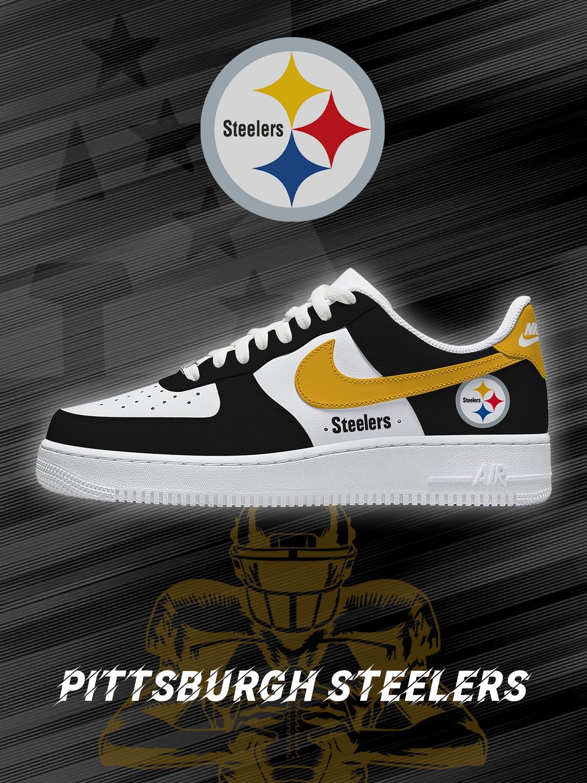 Zapatillas Air-Style personalizadas de fútbol de Pittsburgh