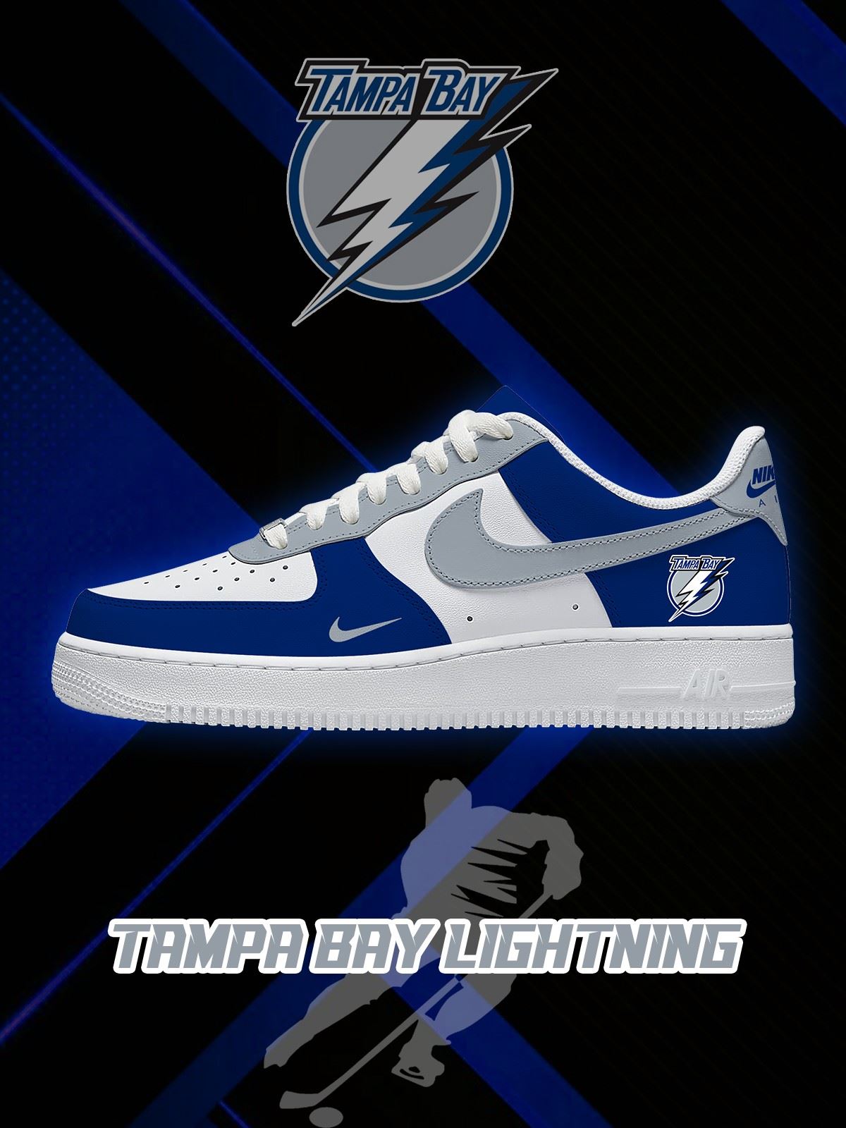Zapatillas deportivas personalizadas estilo Air de Tampa Bay Hockey V.1